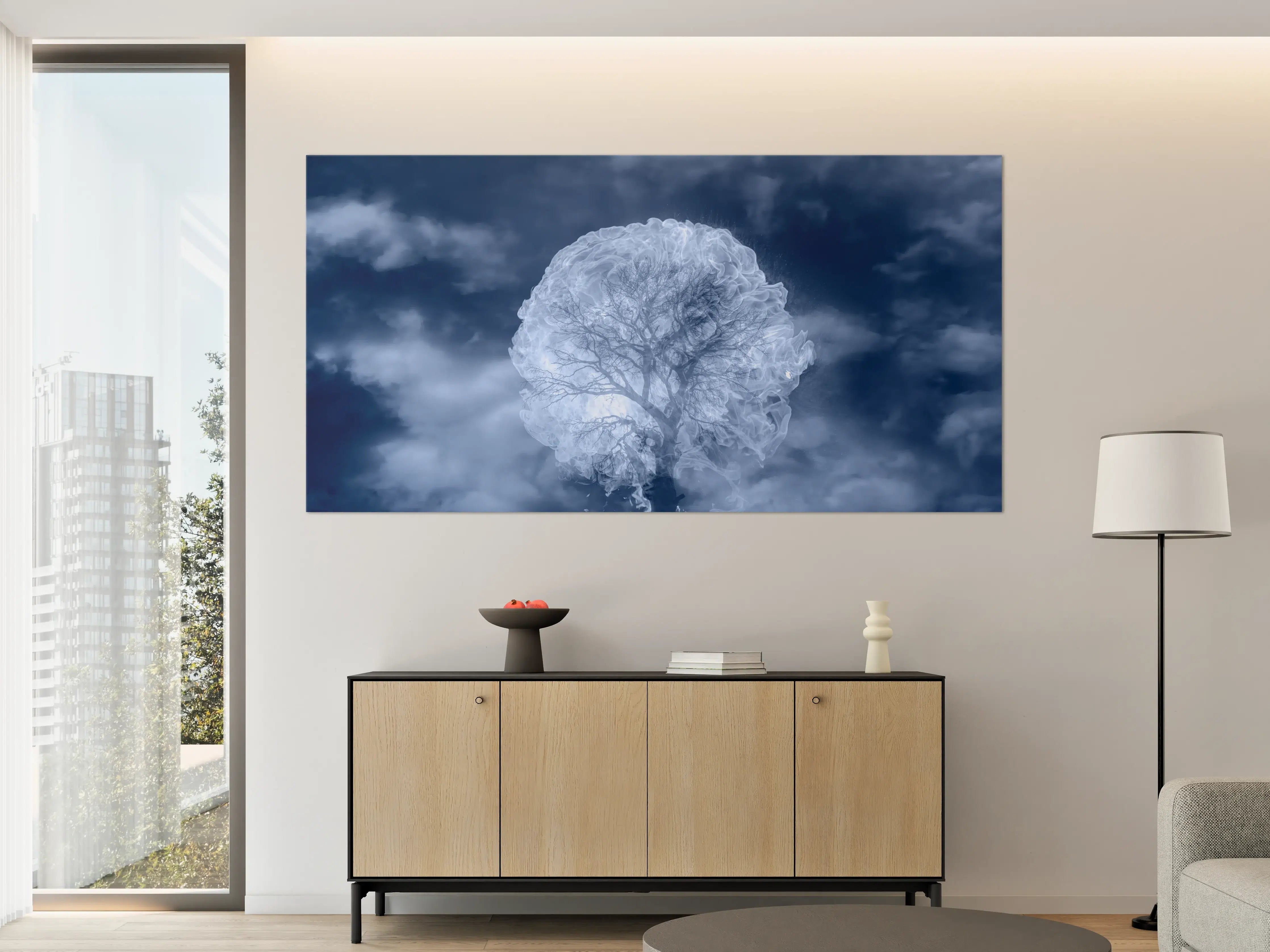 Große Wandbilder - Weiß-Blauer Feuerbaum Himmel