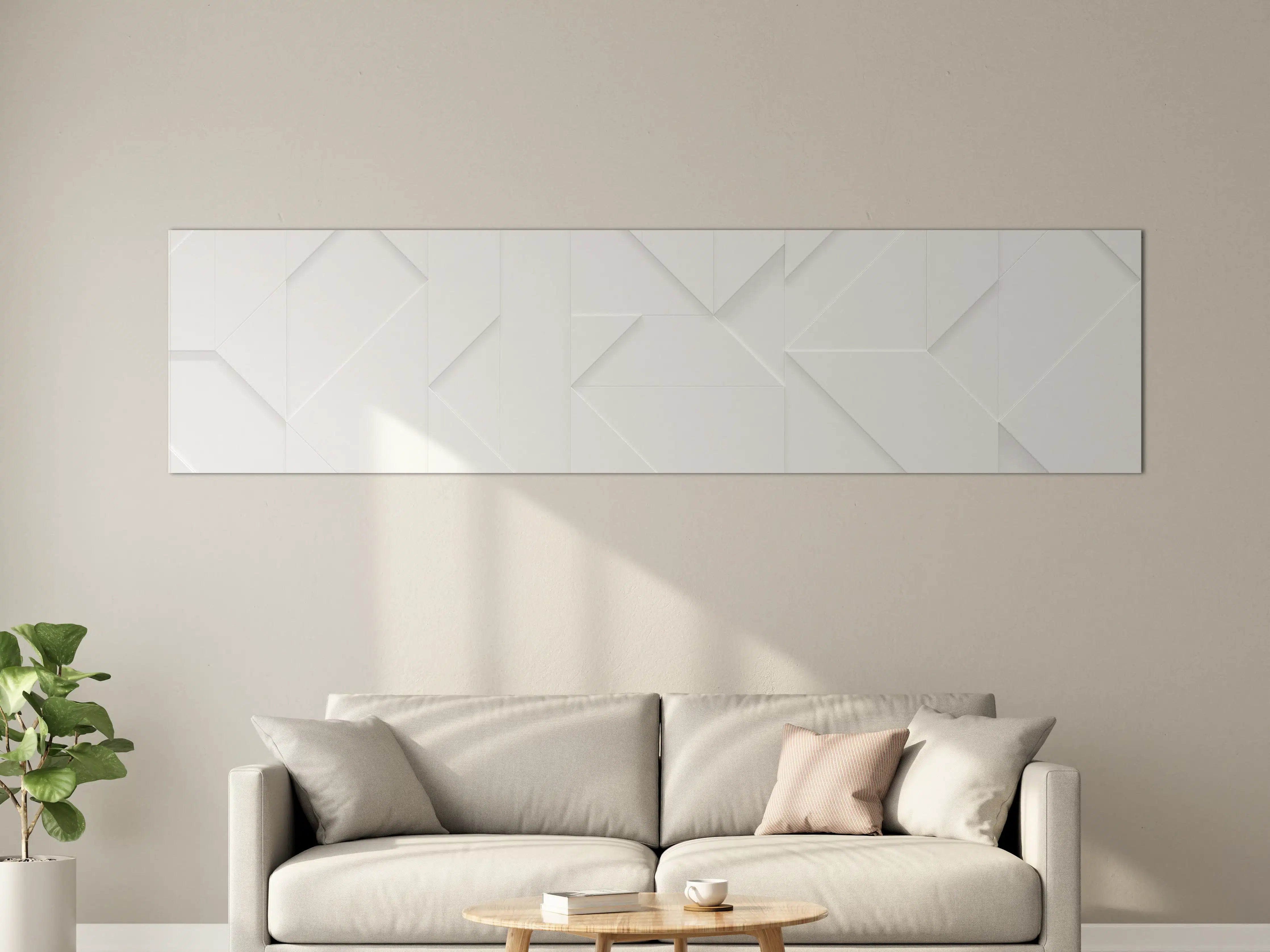 Große Wandbilder - Weiß Geometrisches 3D Design