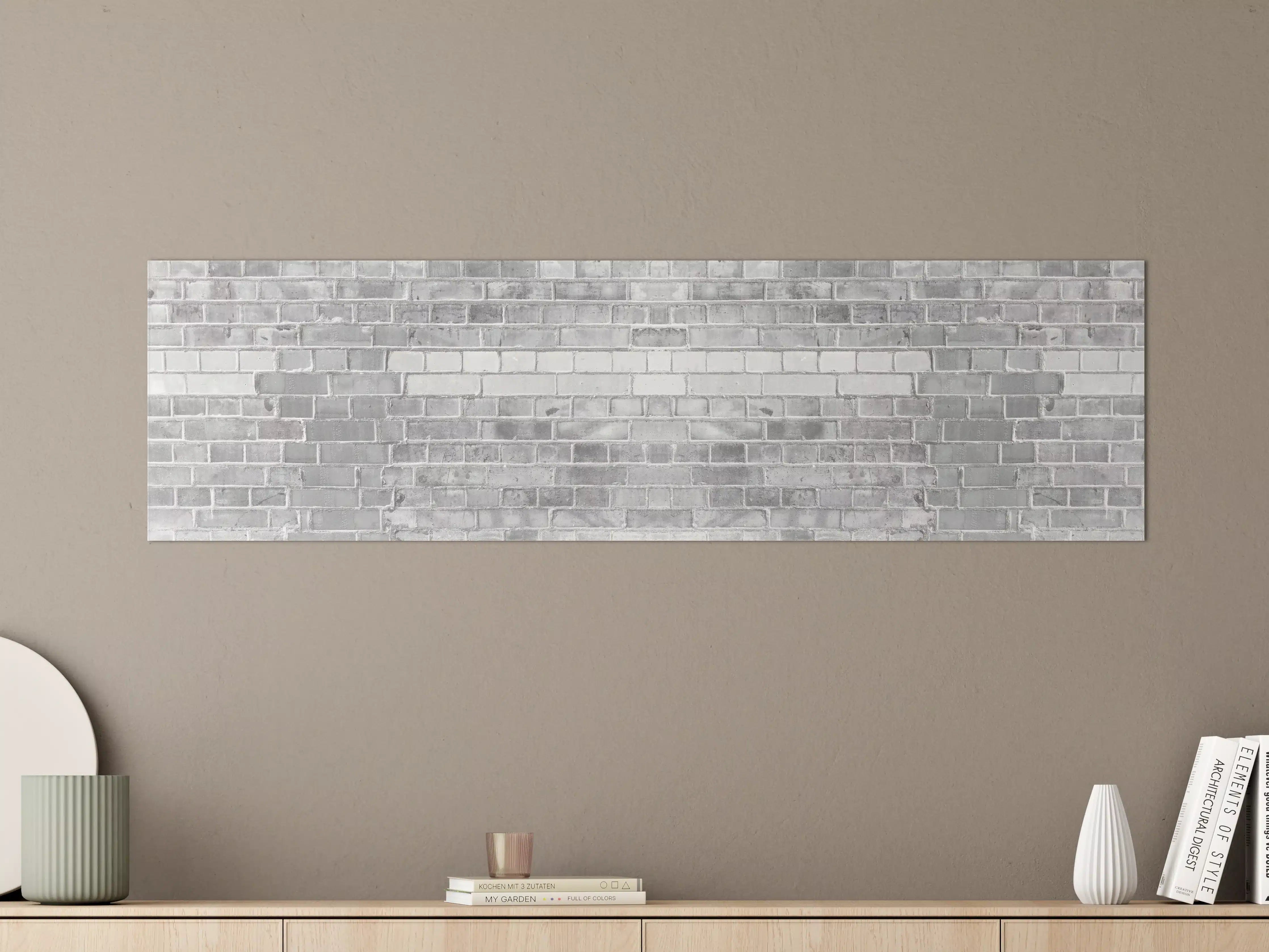 Große Wandbilder - Weiß-Graue Backstein Wandtextur