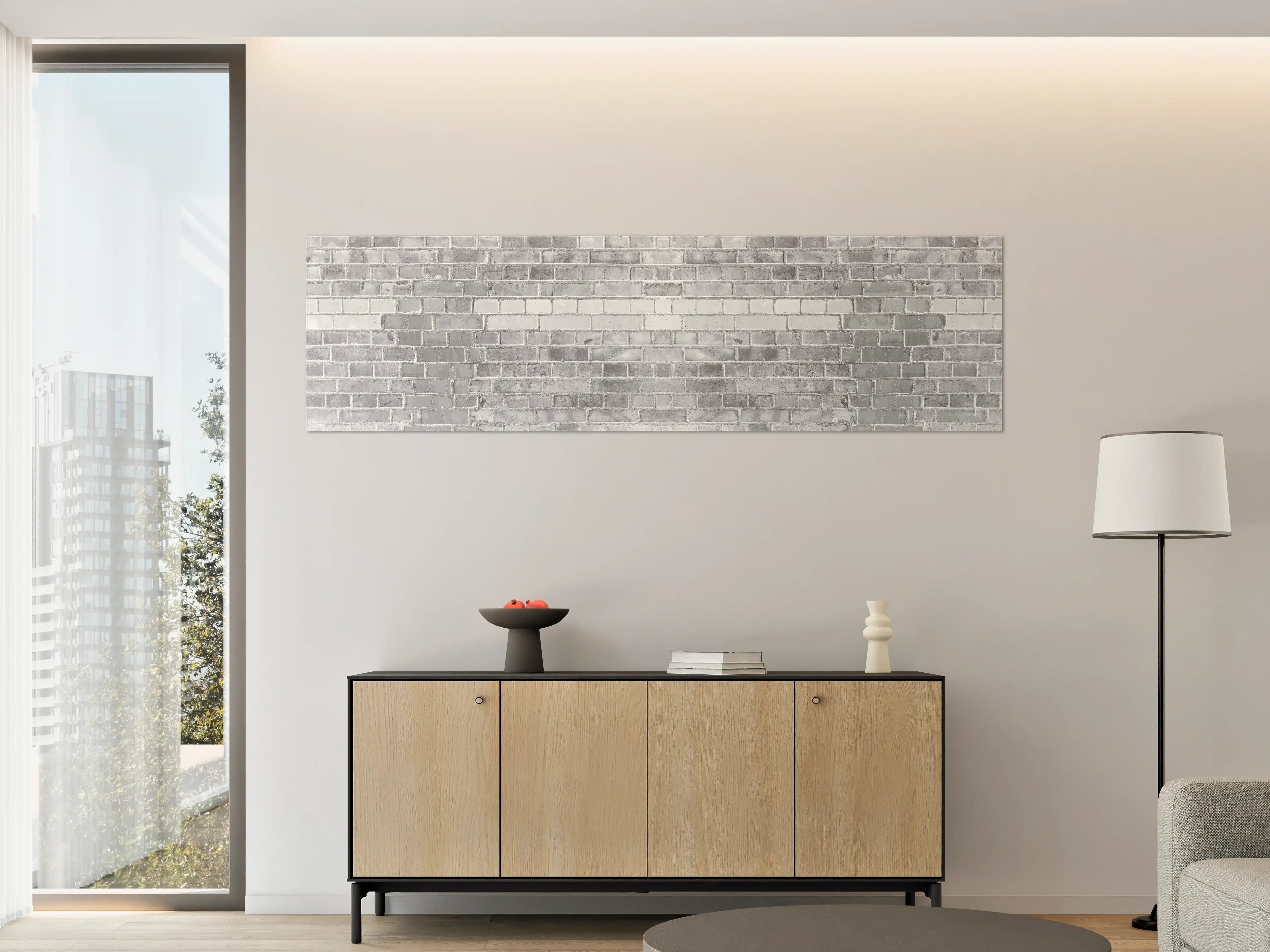 Große Wandbilder - Weiß-Graue Backstein Wandtextur