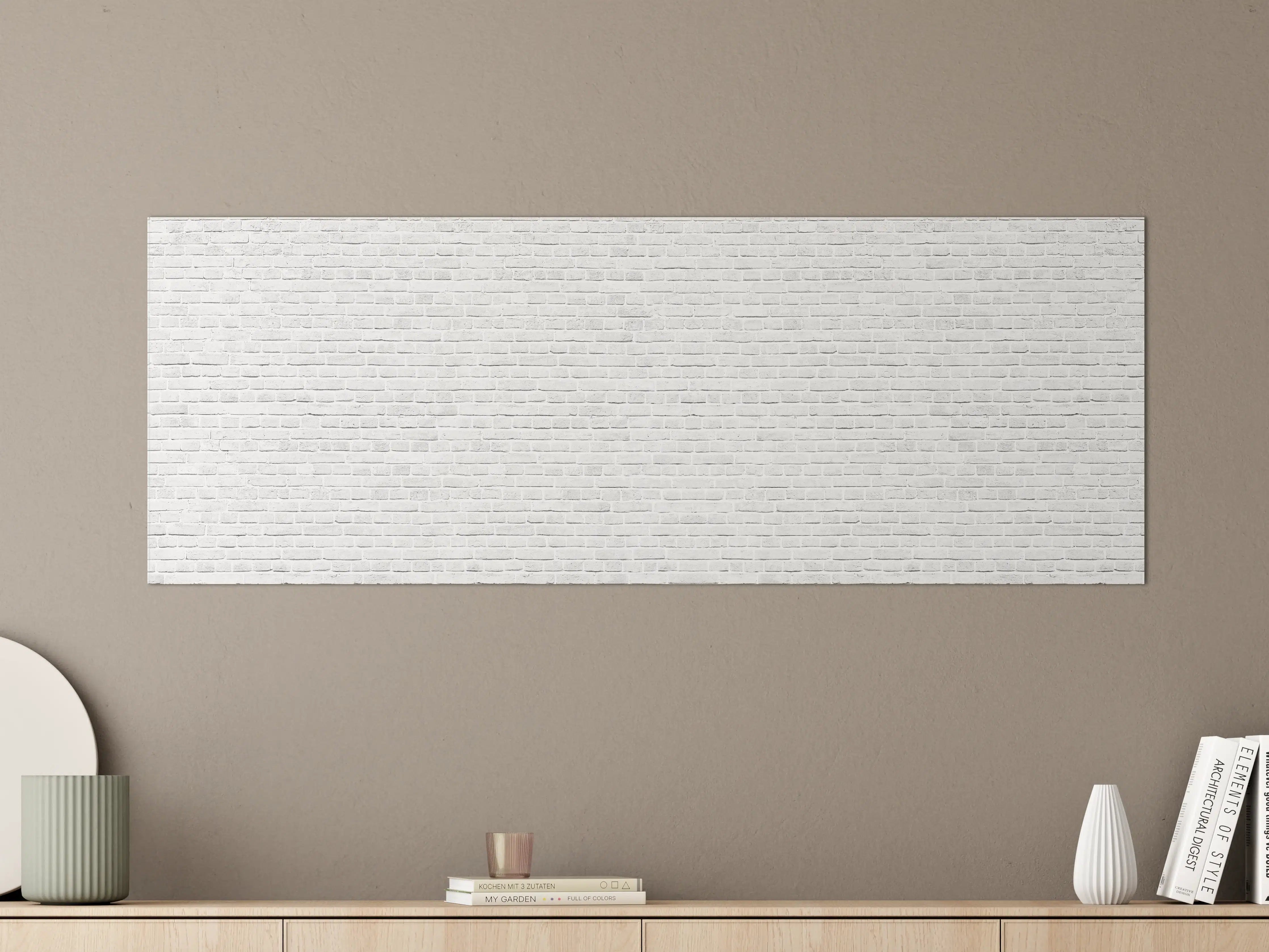 Große Wandbilder - Weiß-Graue Backsteinmauer