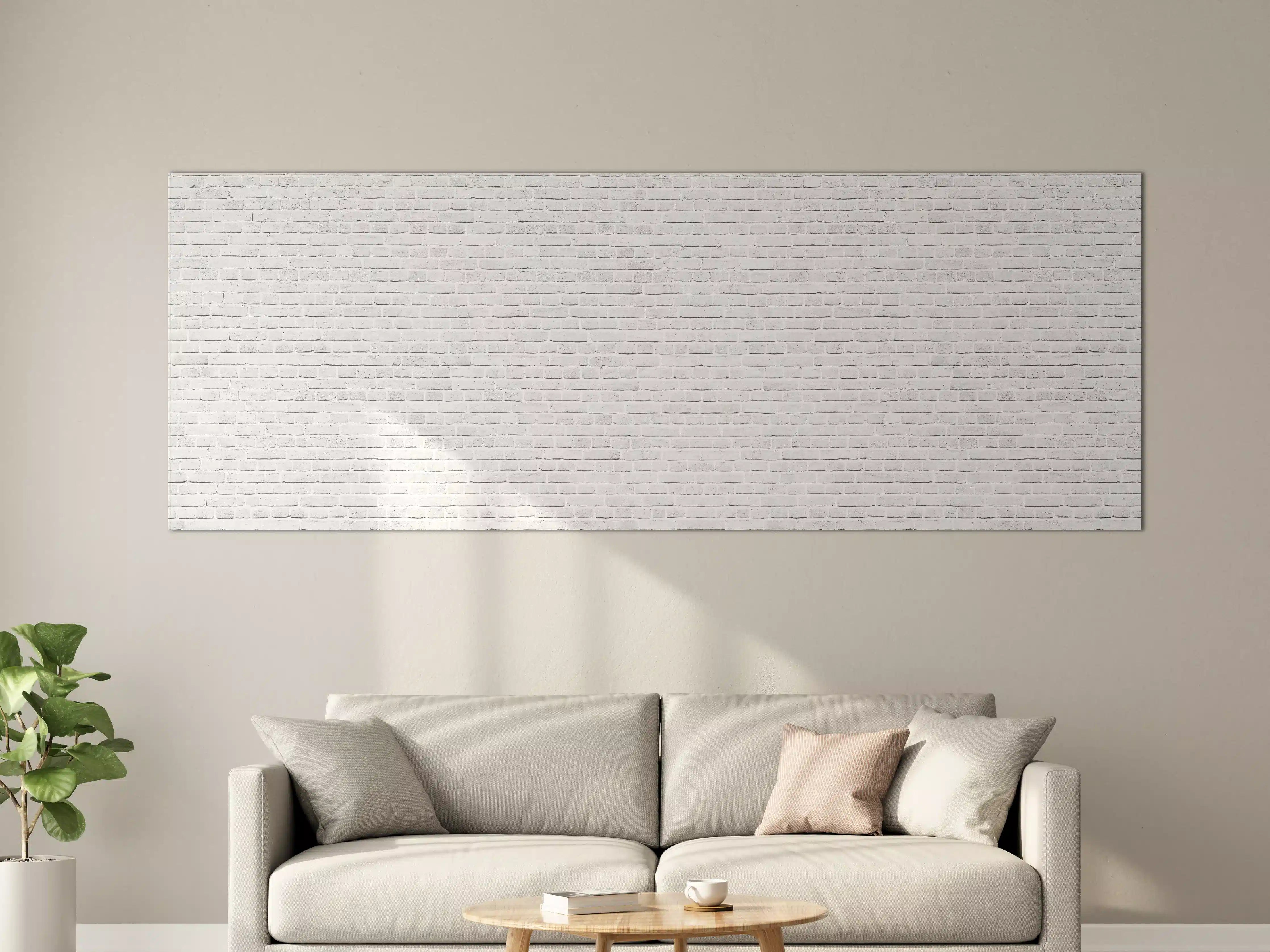 Große Wandbilder - Weiß-Graue Backsteinmauer