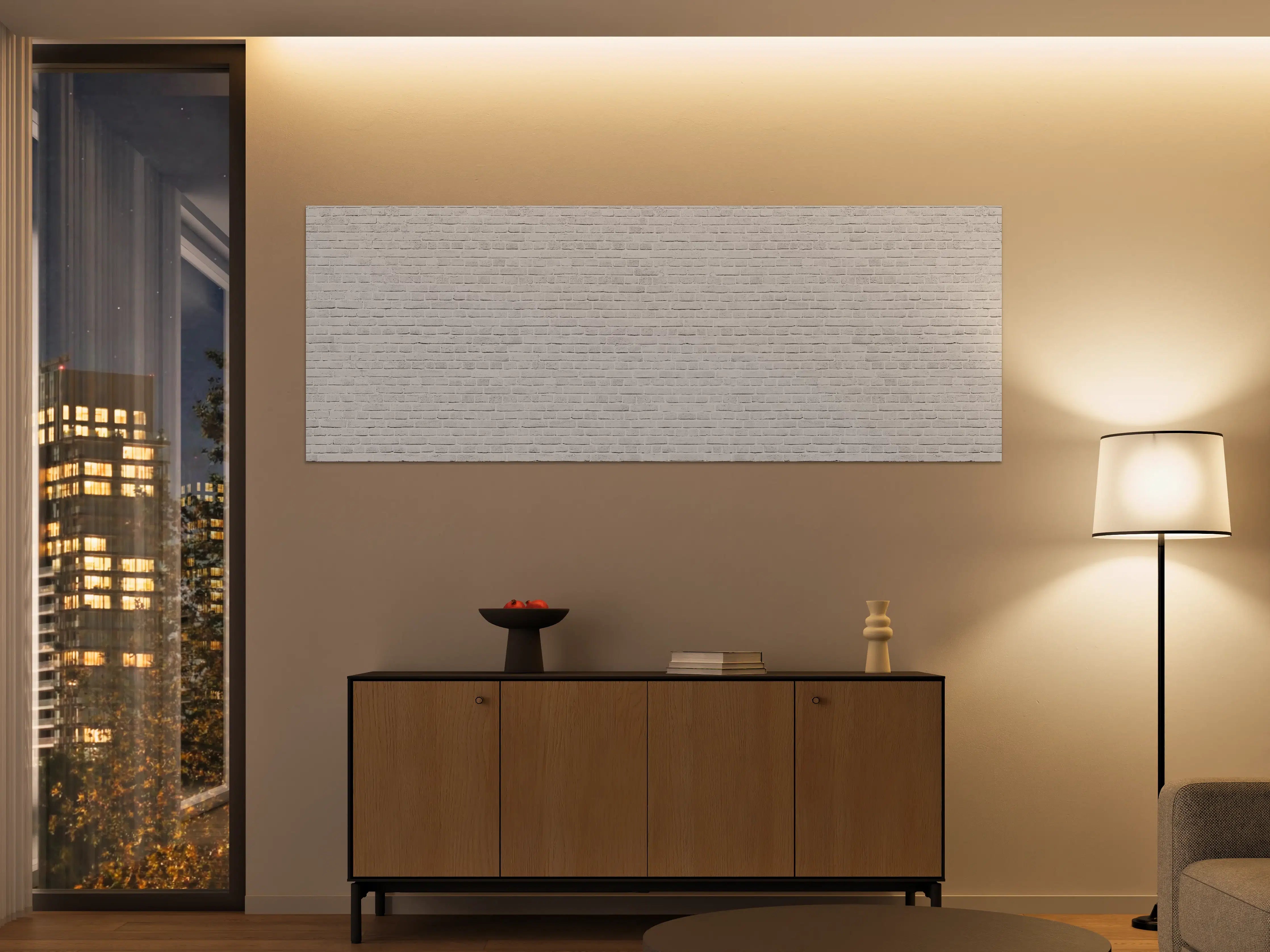 Große Wandbilder - Weiß-Graue Backsteinmauer