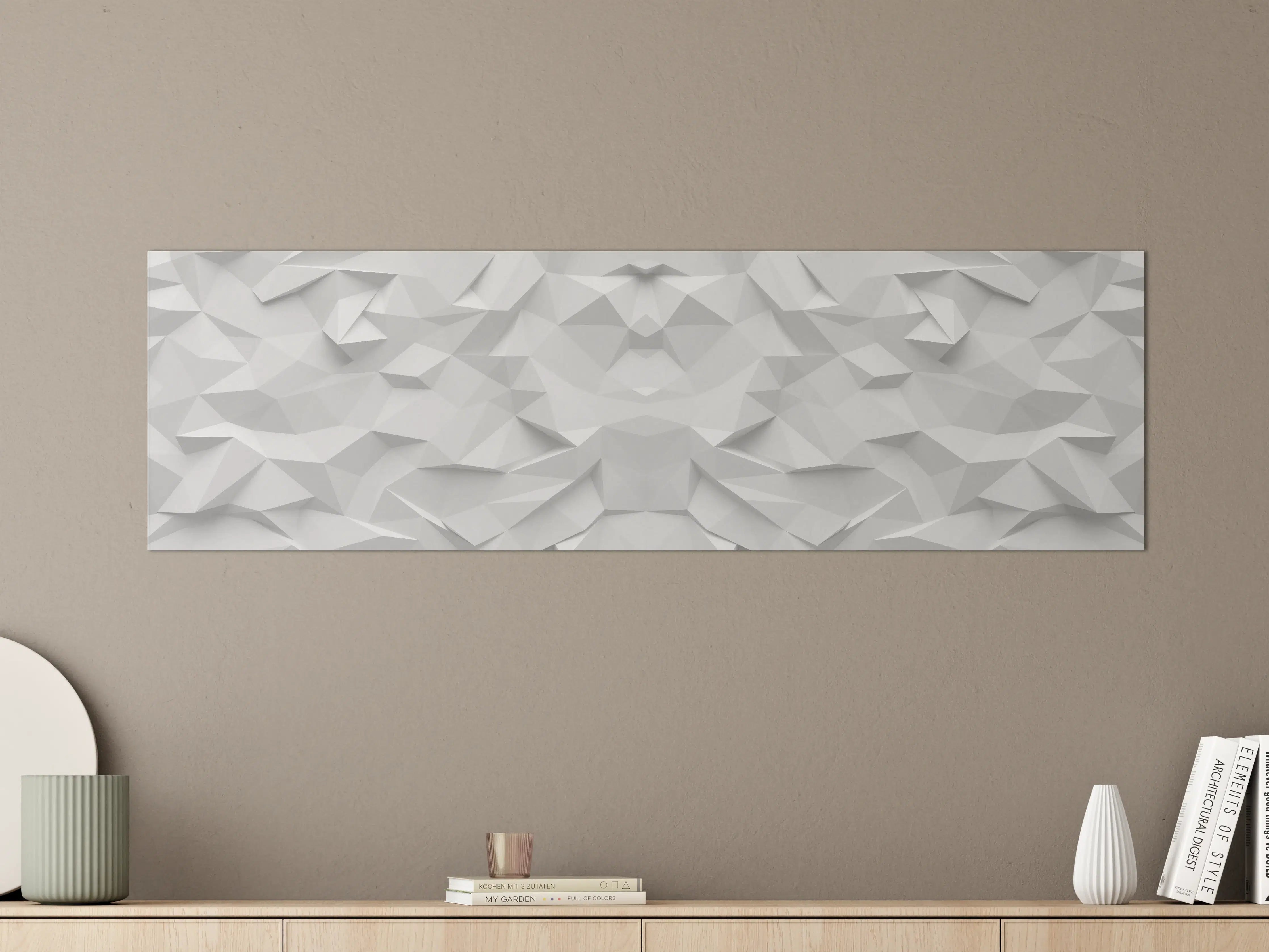 Große Wandbilder - Weiß-Graue Geometrie-Textur