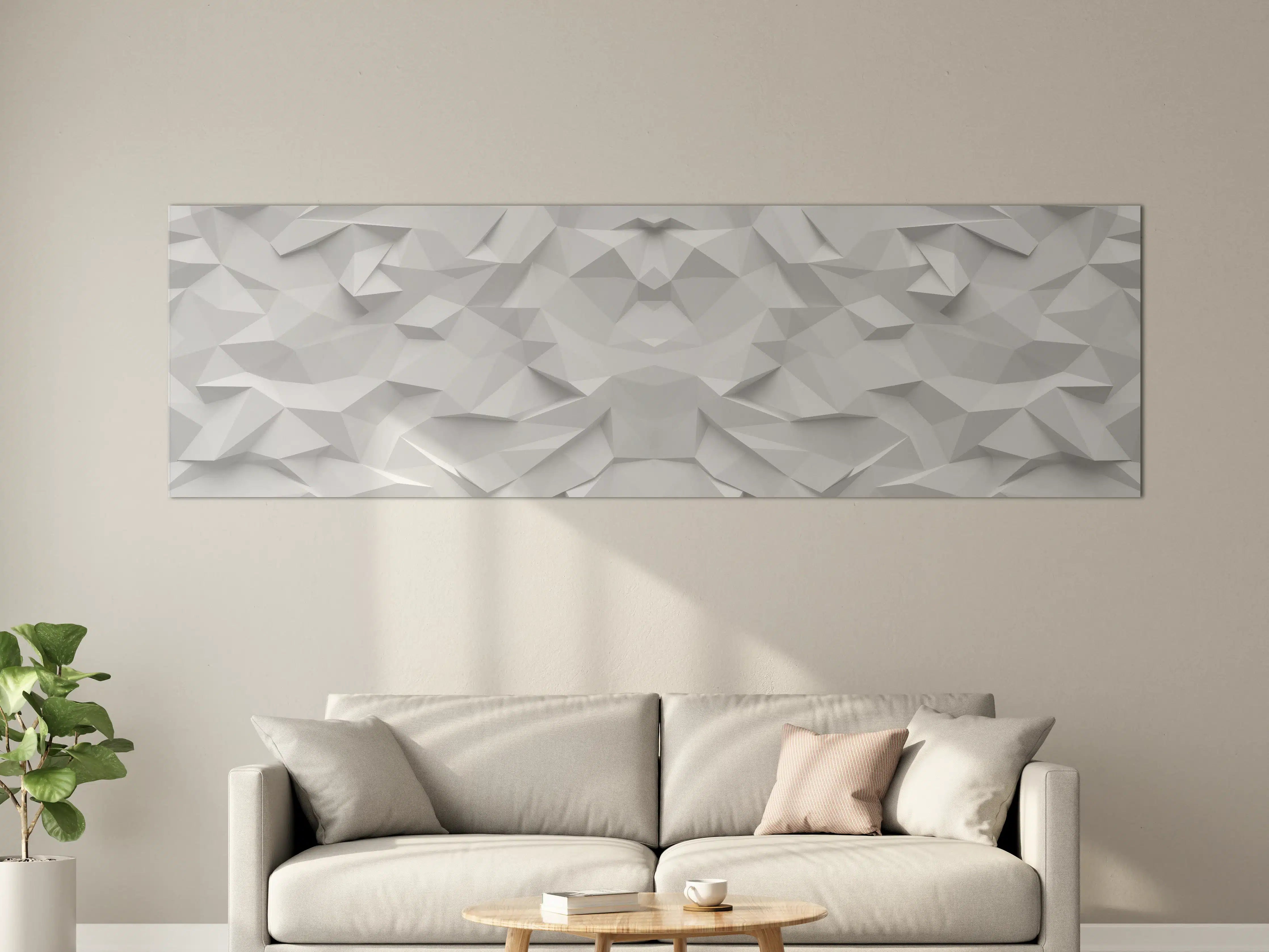 Große Wandbilder - Weiß-Graue Geometrie-Textur