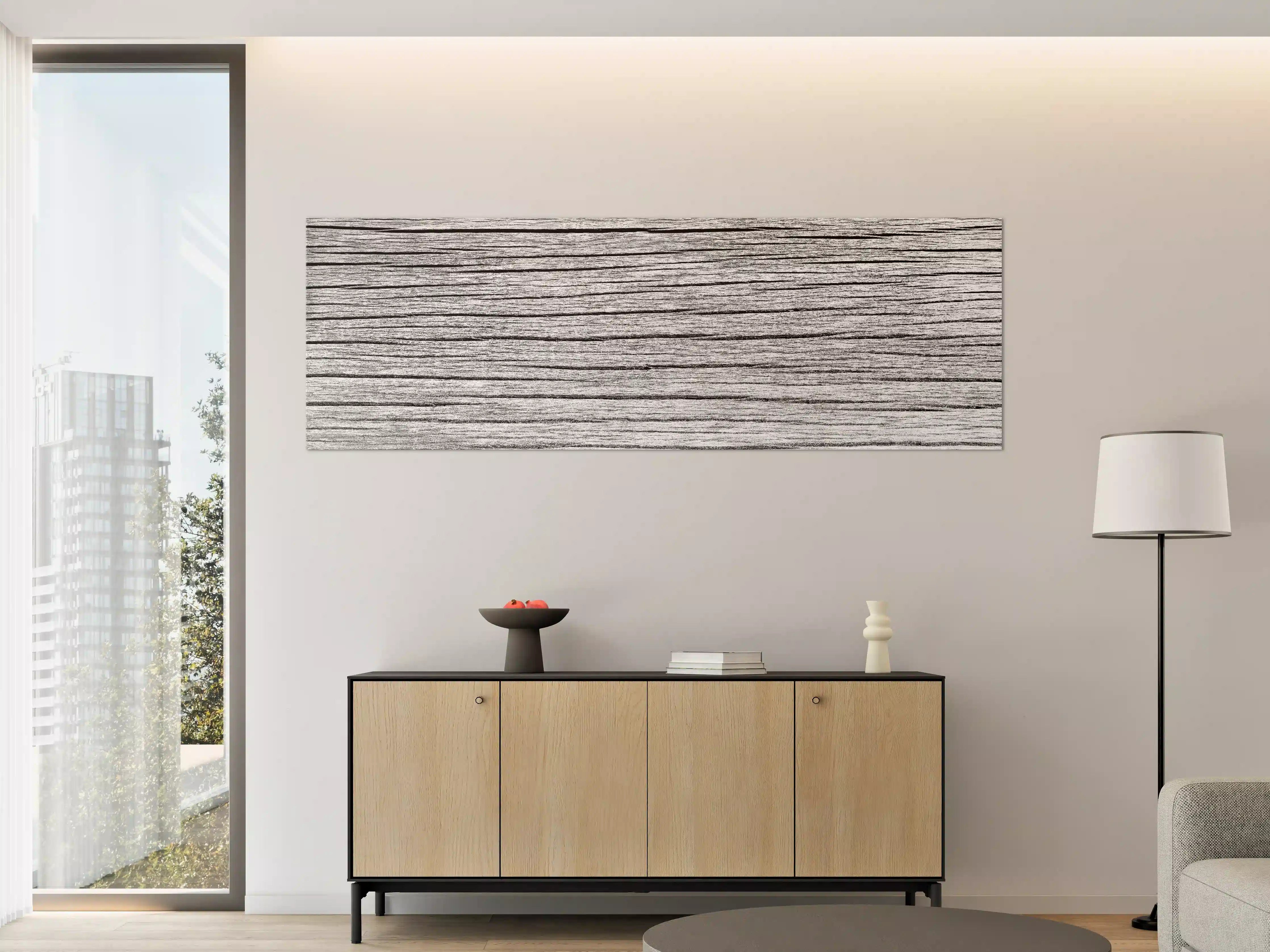 Große Wandbilder - Weiß-Graue Holztextur Panorama