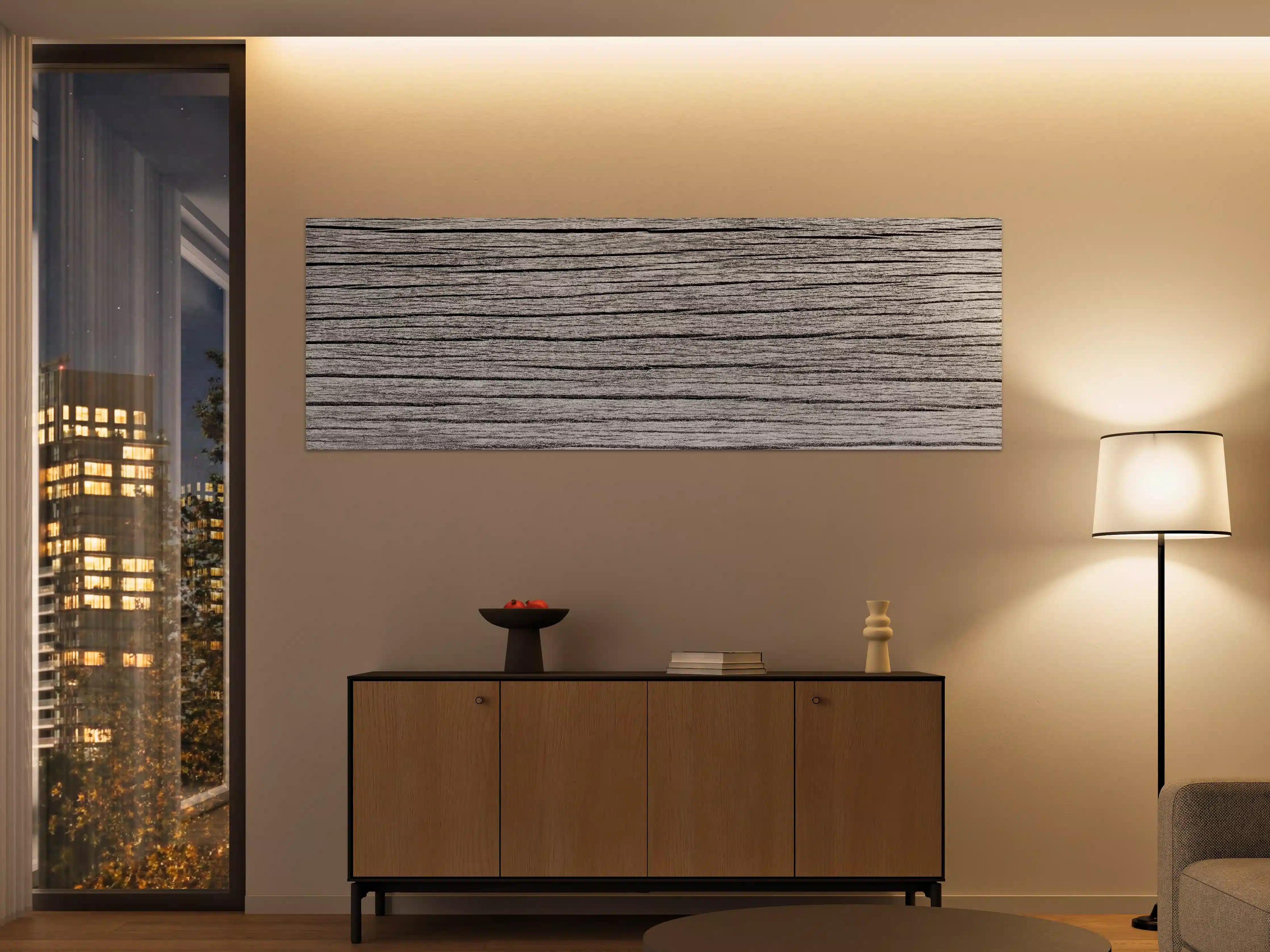 Große Wandbilder - Weiß-Graue Holztextur Panorama