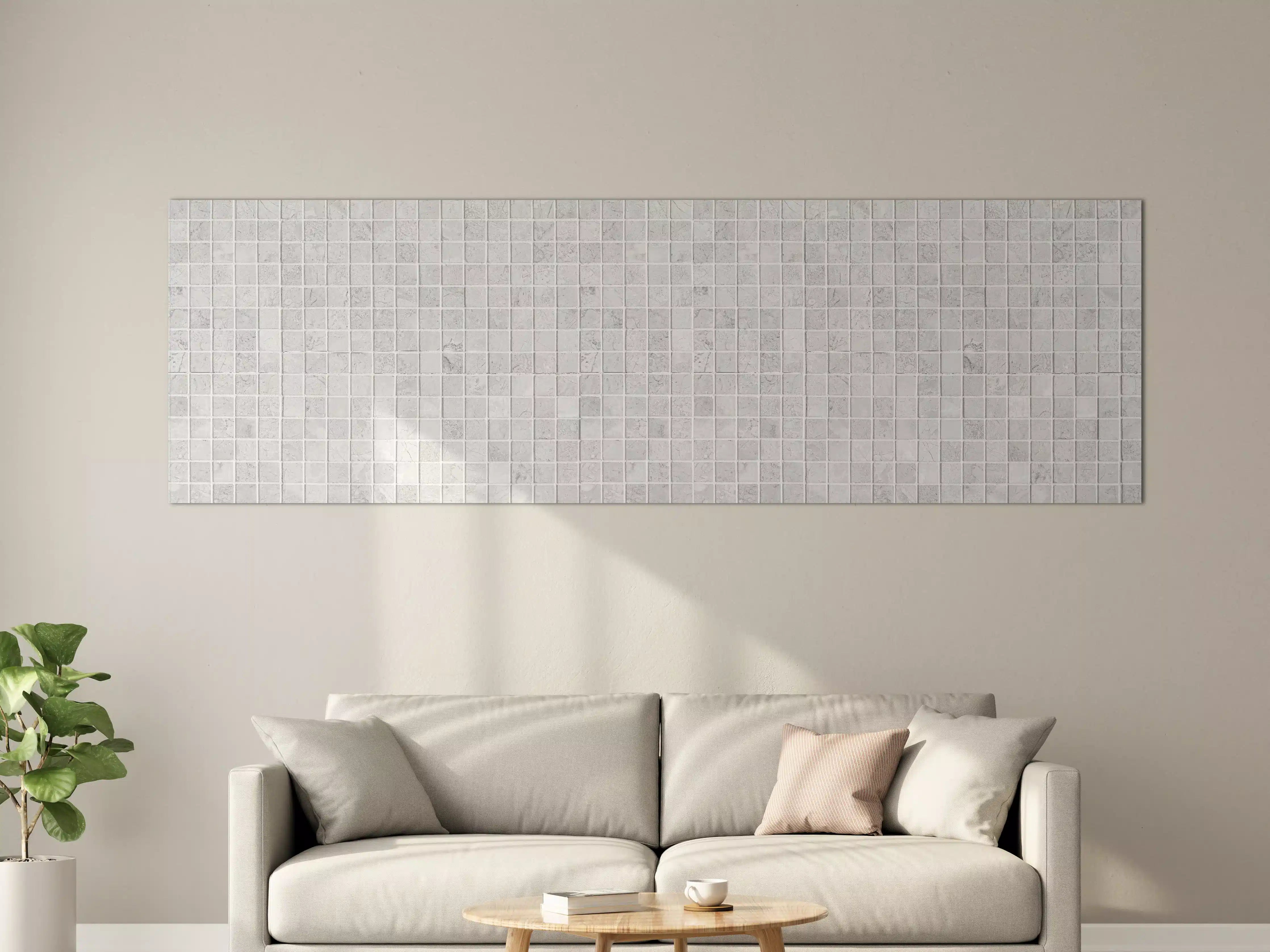 Große Wandbilder - Weiß-Graue Mosaikfliesen Textur