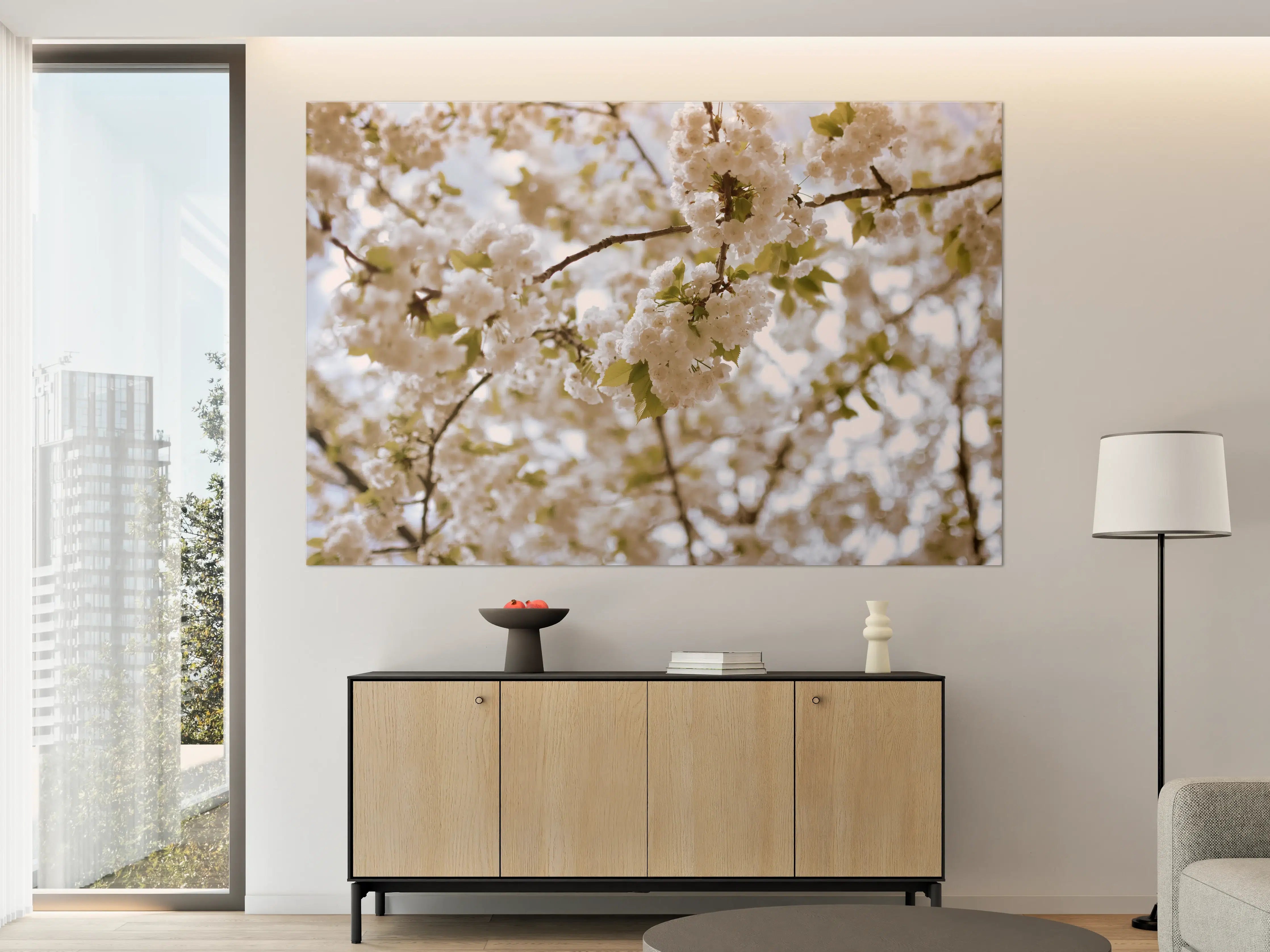 Große Wandbilder - Weiße Blüten im Frühlingslicht