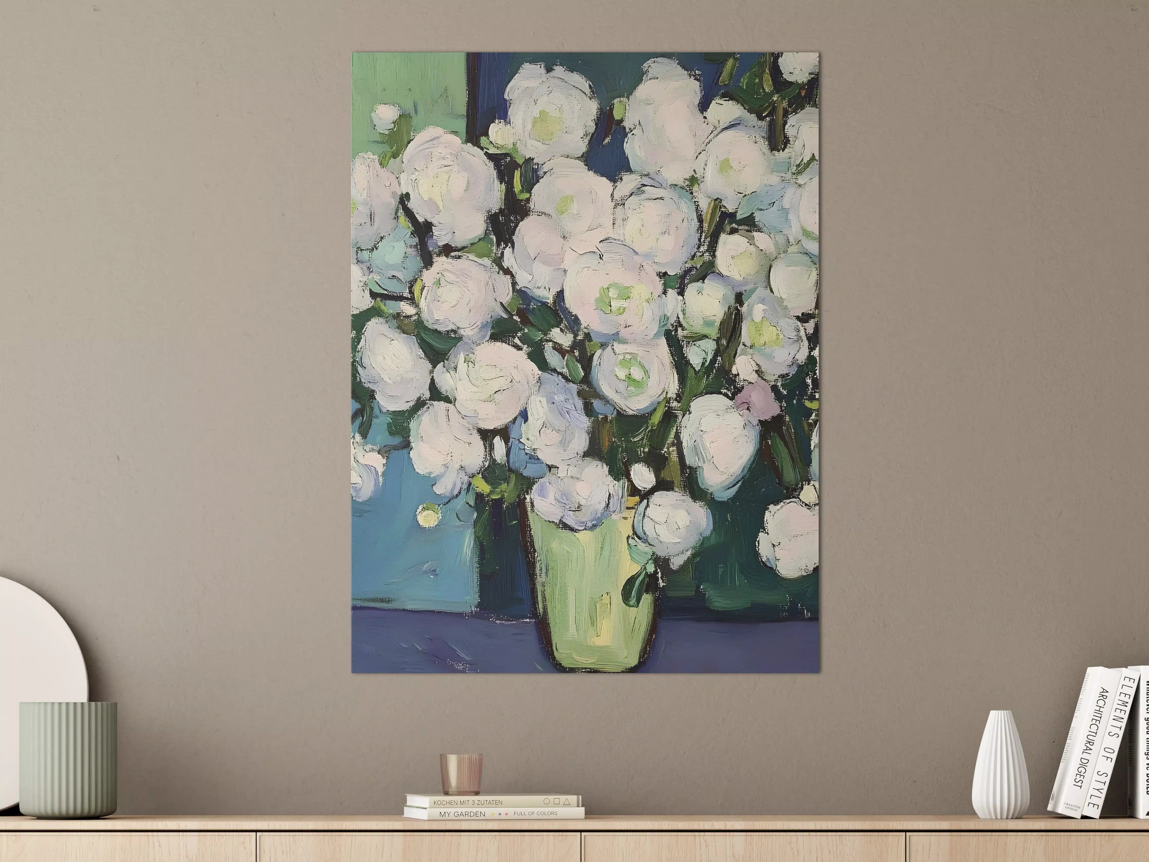 Große Wandbilder - Weiße Blumenstrauß in Vase