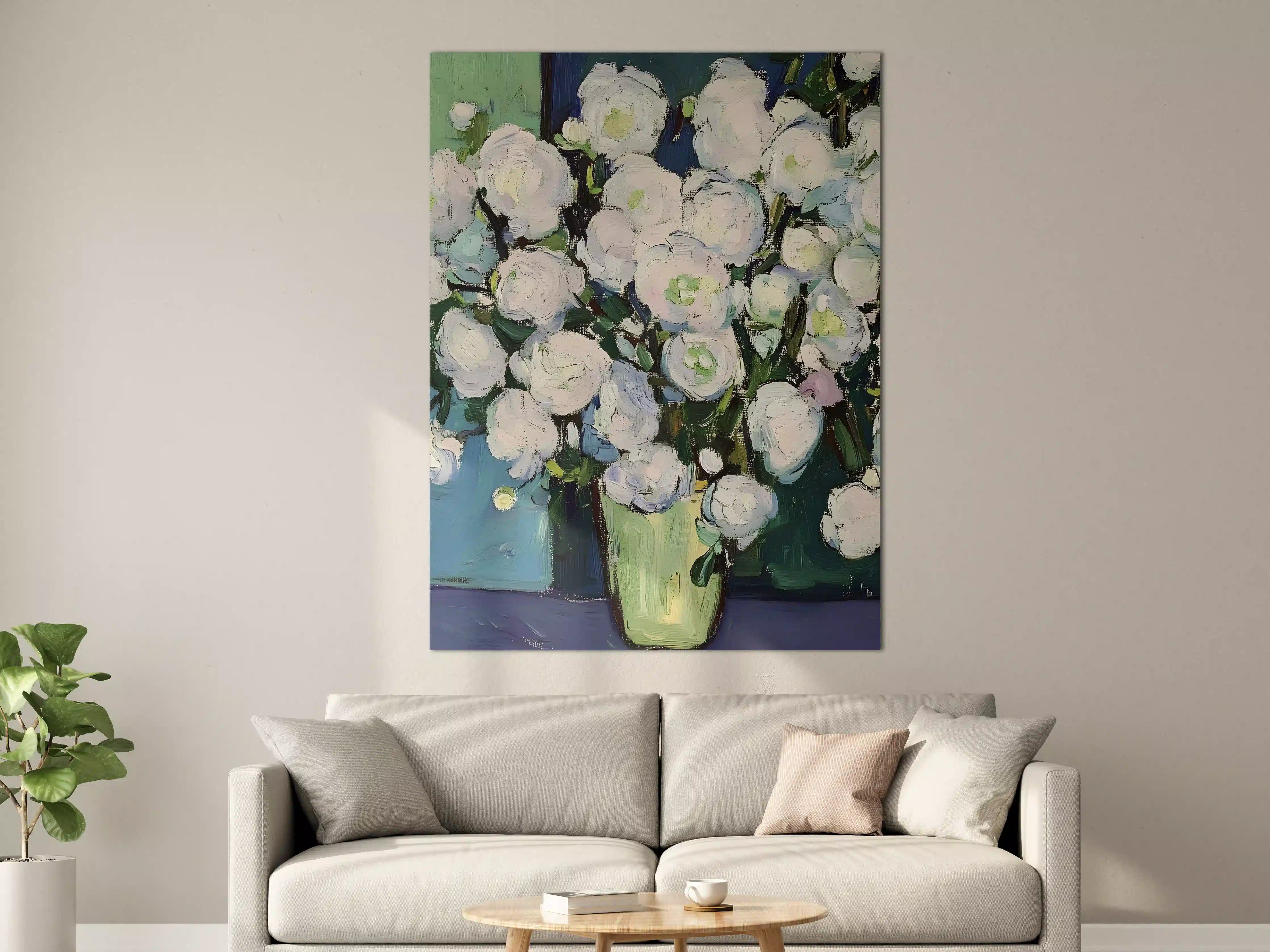 Große Wandbilder - Weiße Blumenstrauß in Vase