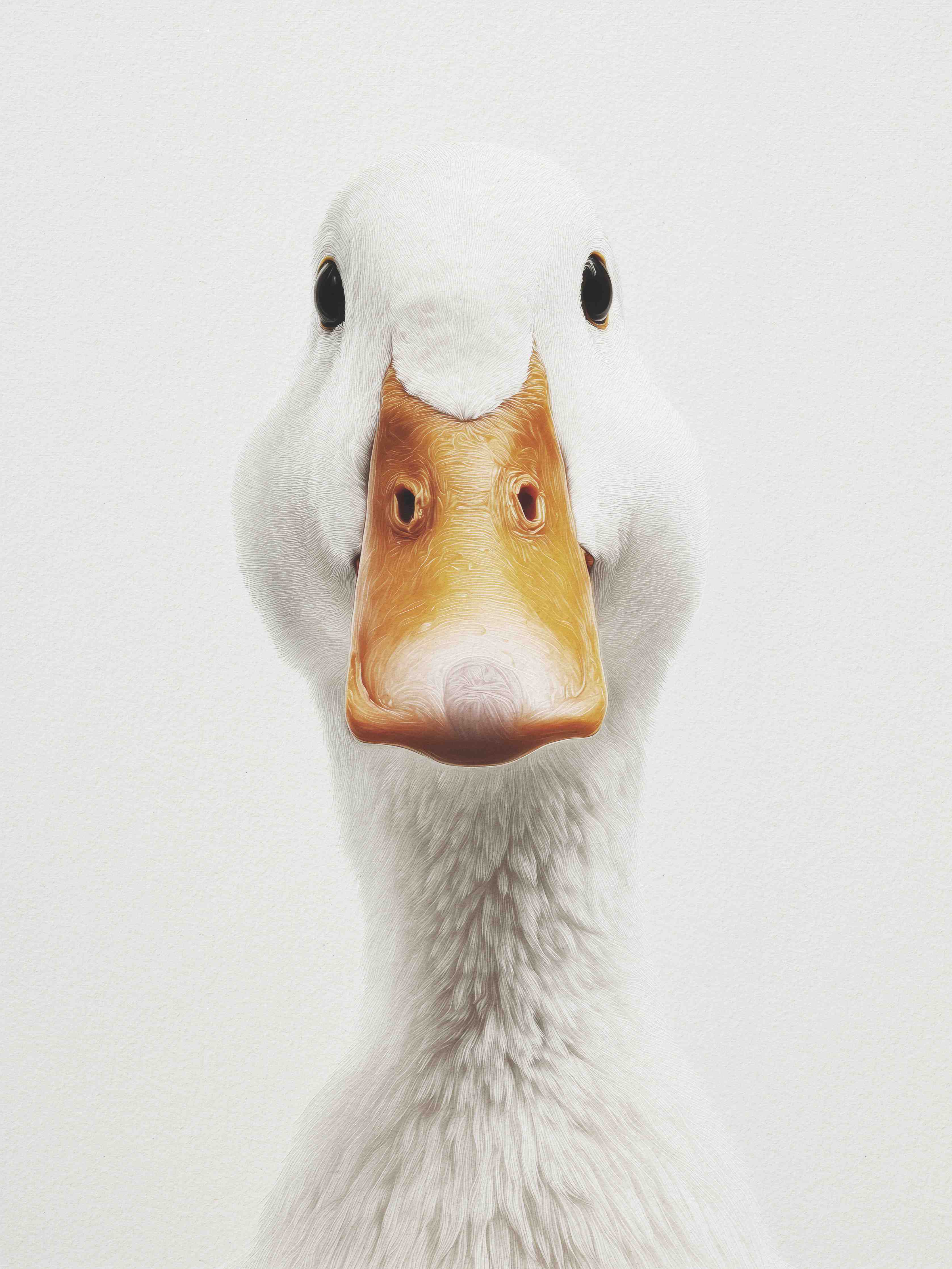 Große Wandbilder-Weiße Gans mit orange Schnabel