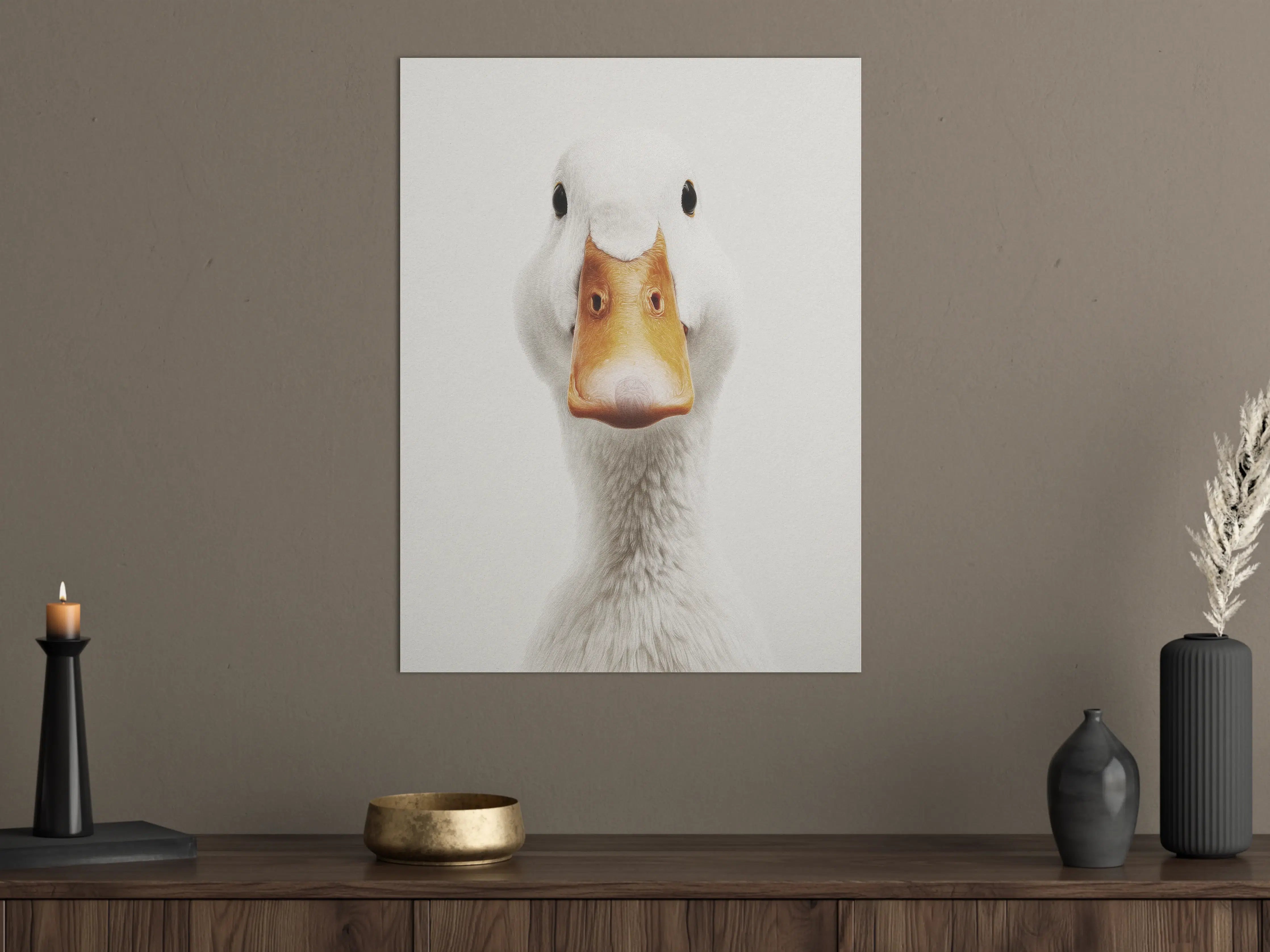 Große Wandbilder - Weiße Gans mit orange Schnabel