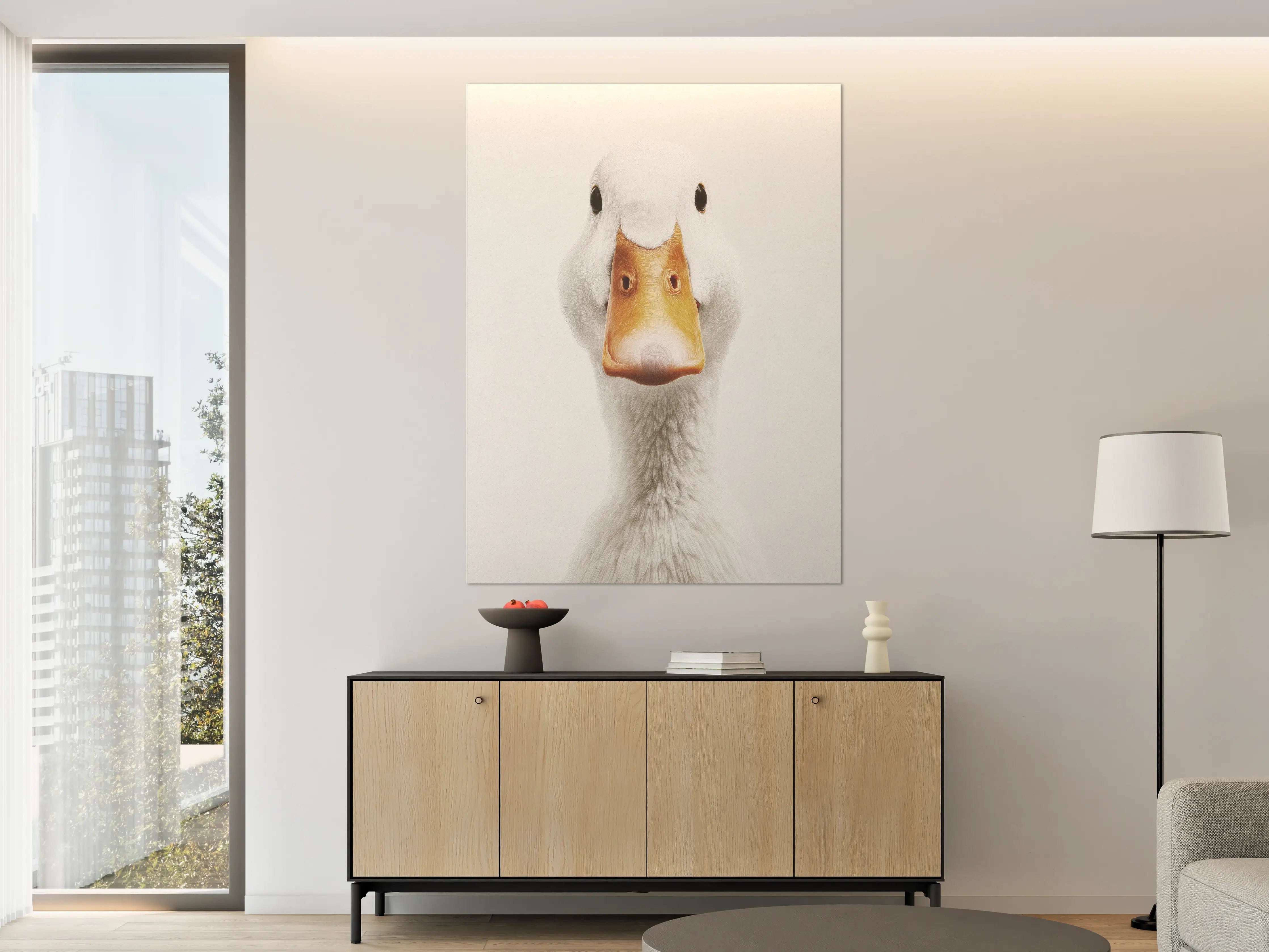 Große Wandbilder - Weiße Gans mit orange Schnabel