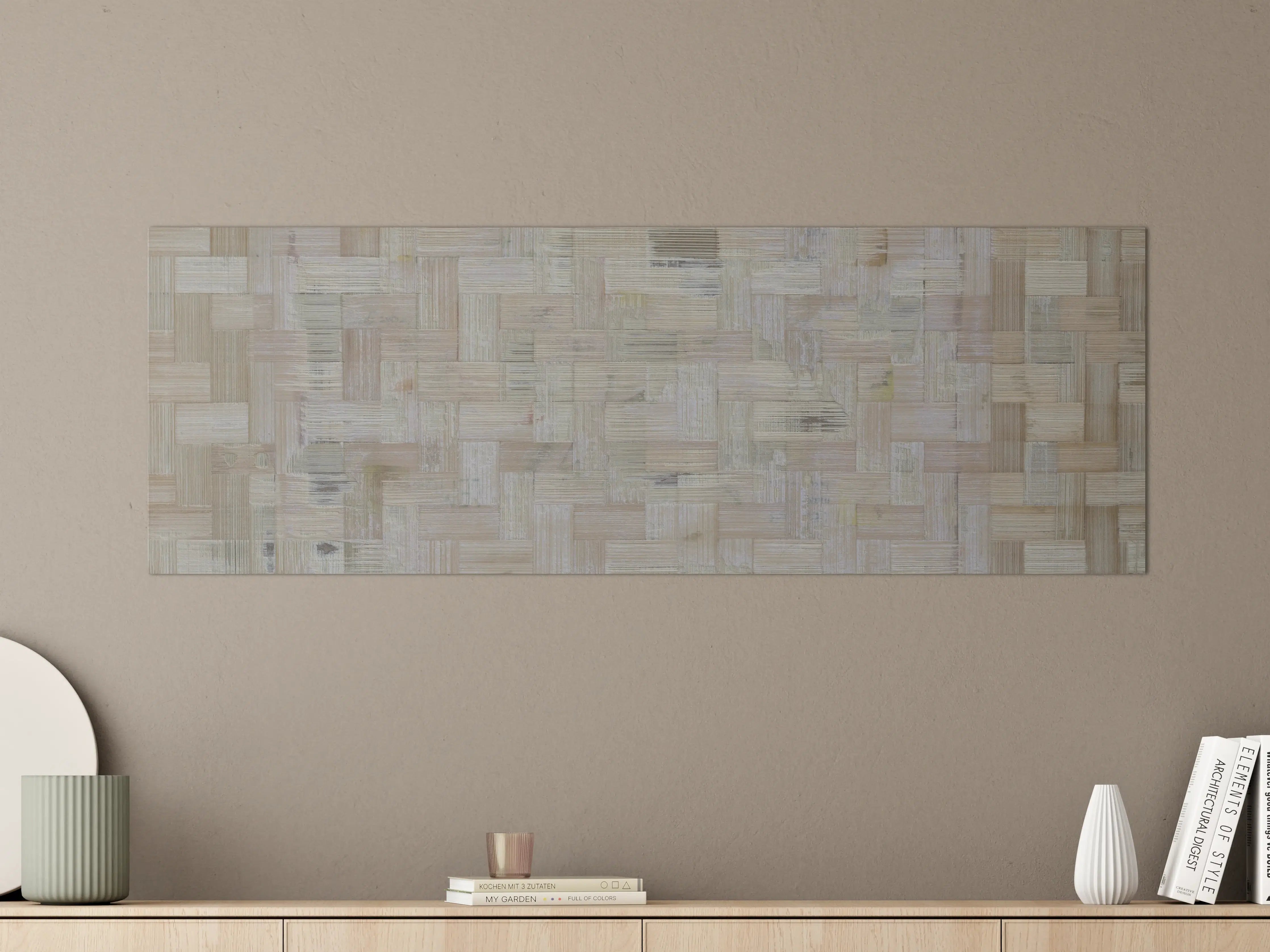 Große Wandbilder - Weiße Holzmaserung mit natürlicher Textur