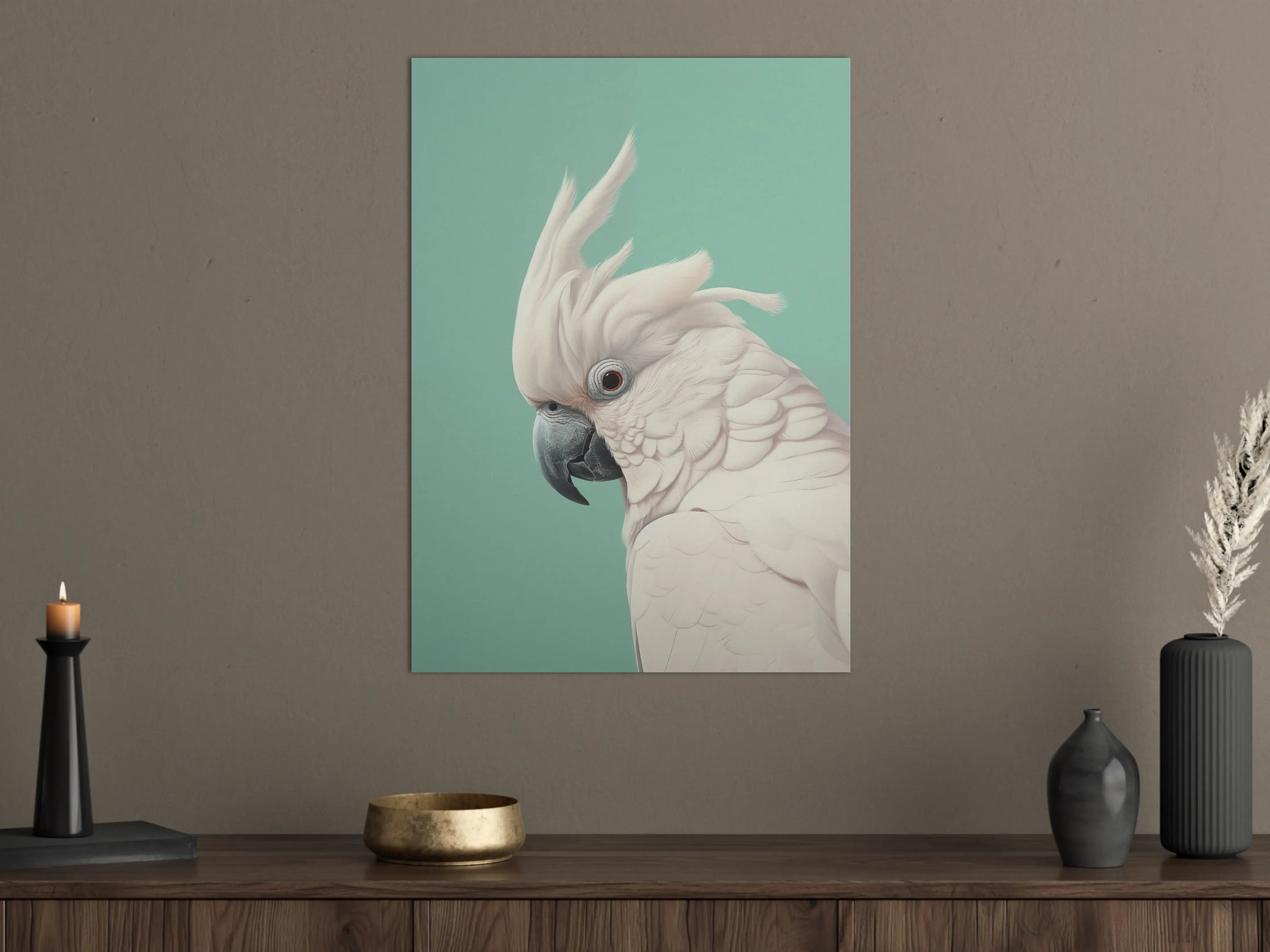 Große Wandbilder - Weiße Kakadus auf Pastell-Hintergrund