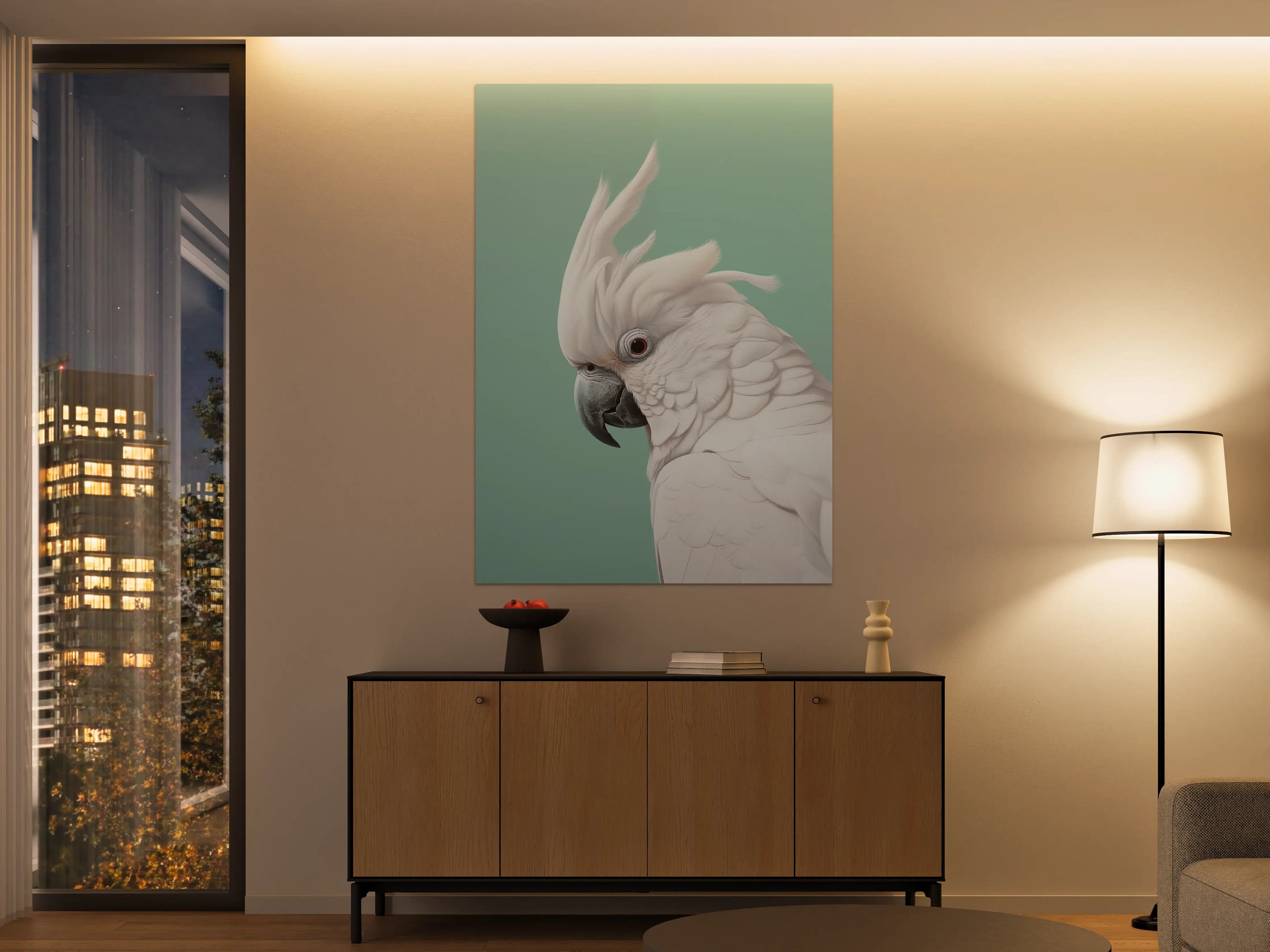 Große Wandbilder - Weiße Kakadus auf Pastell-Hintergrund