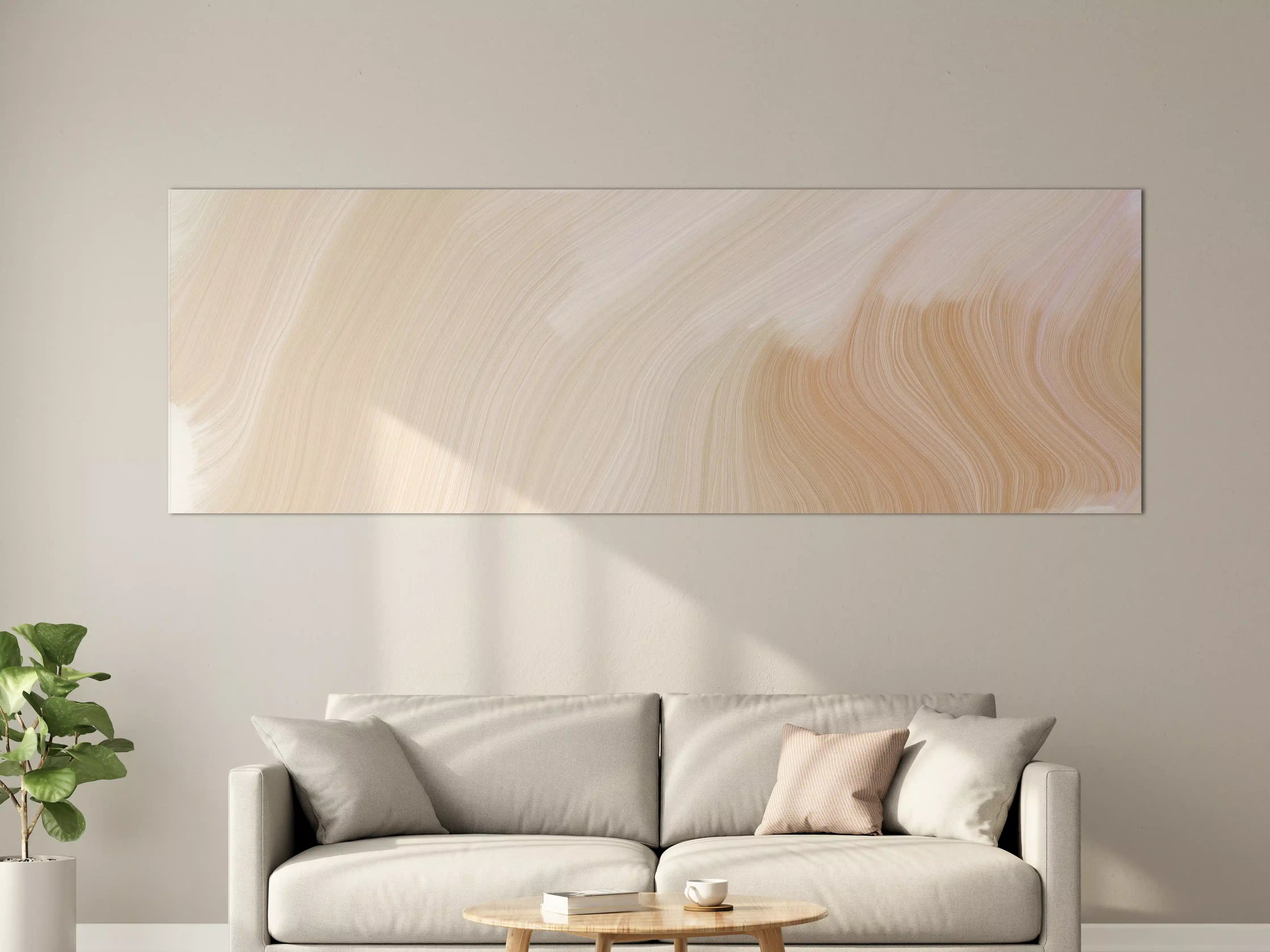 Große Wandbilder - Weiße Marmor-Textur mit beige Tönen