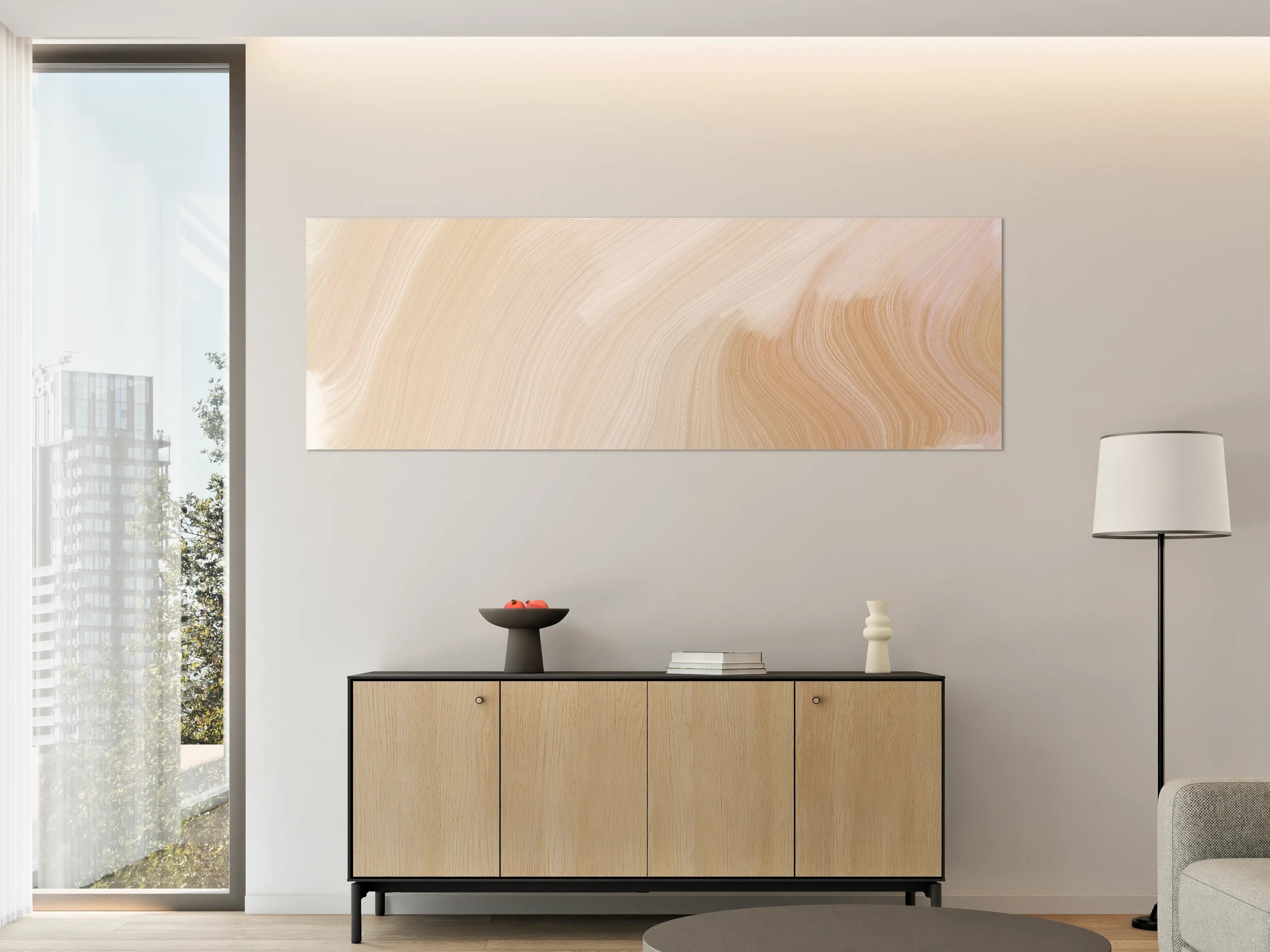 Große Wandbilder - Weiße Marmor-Textur mit beige Tönen