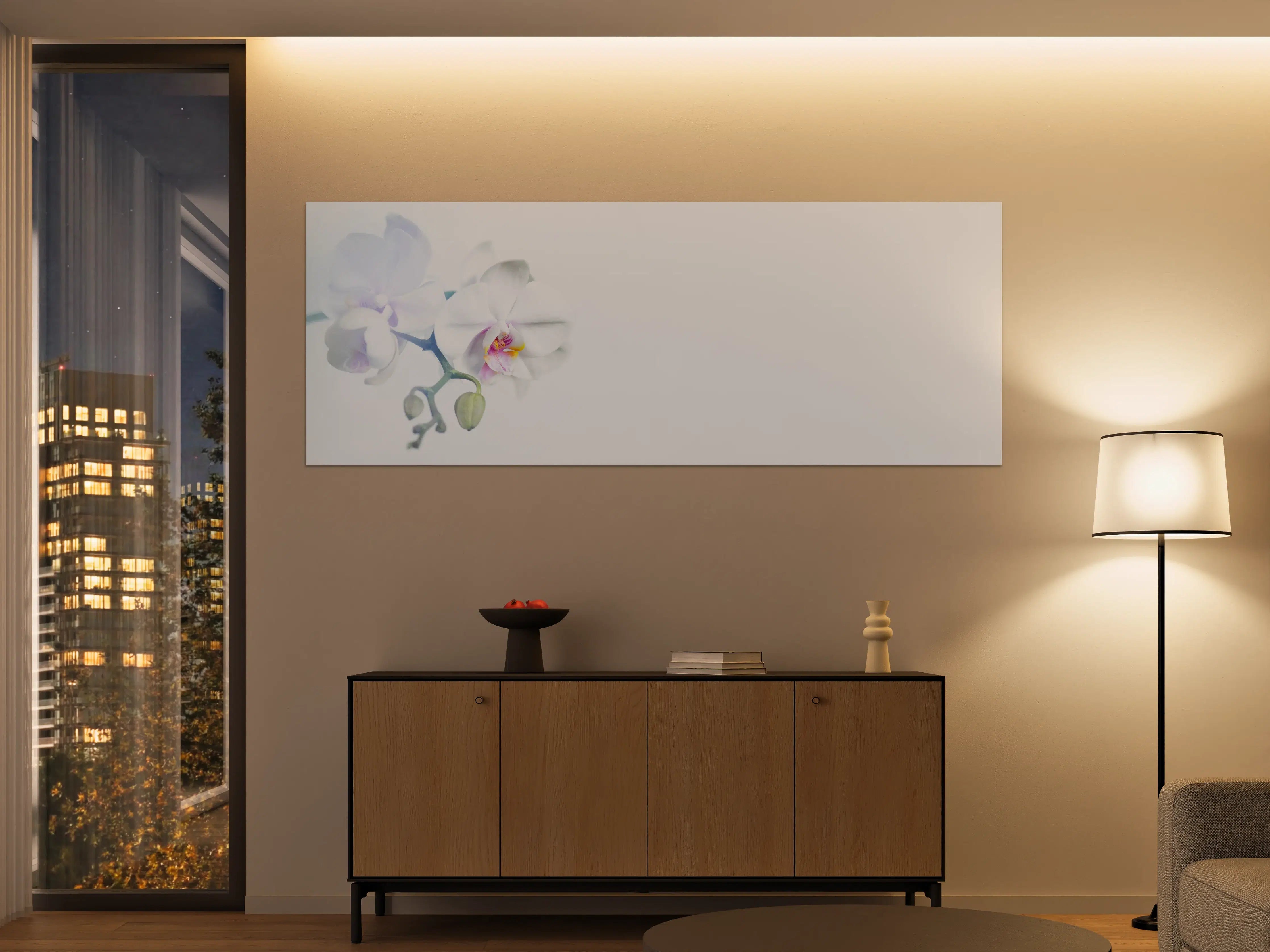 Große Wandbilder - Weiße Orchidee in Pastell