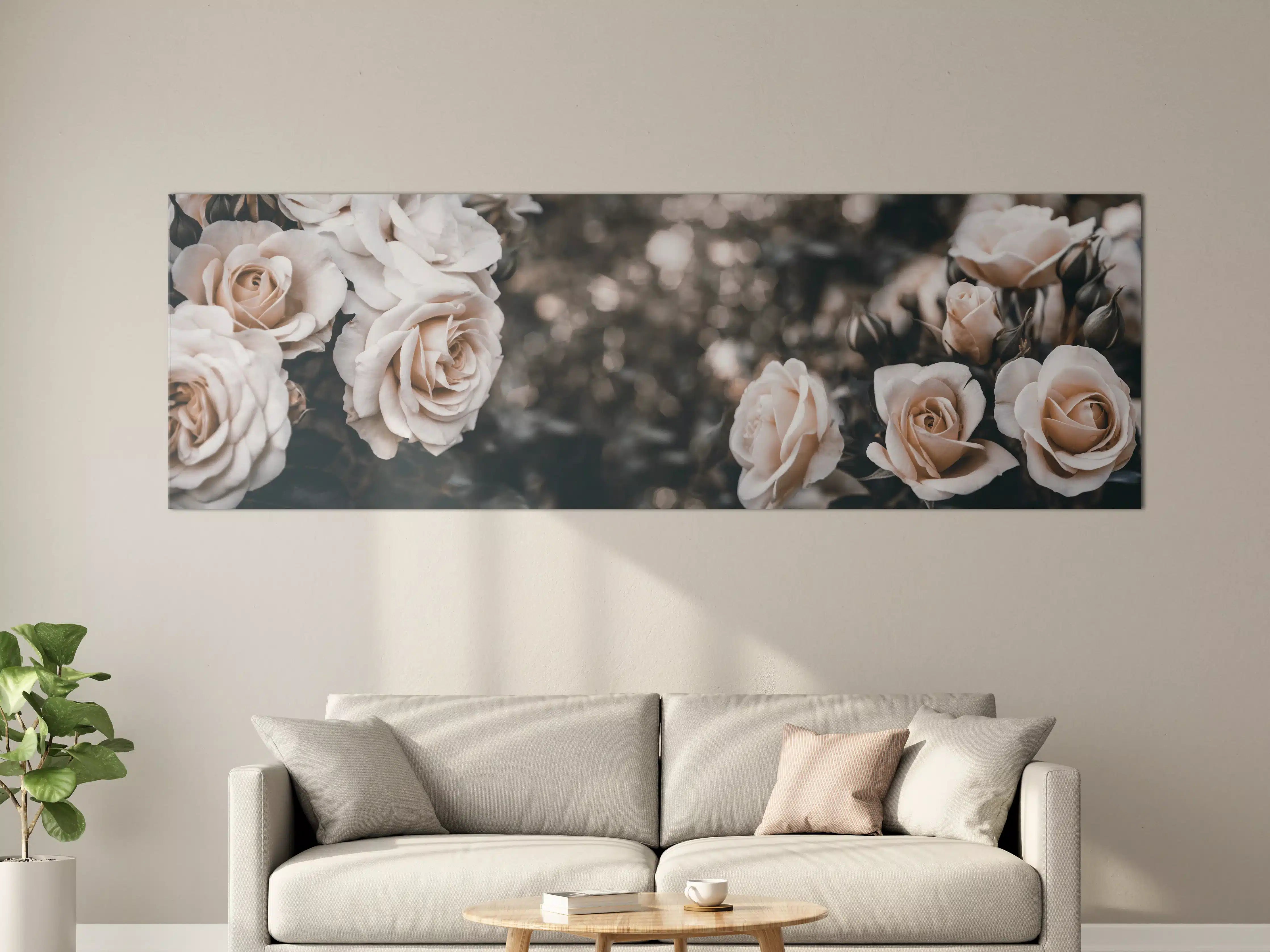Große Wandbilder - Weisse Pastell- Rosen - Fine Art