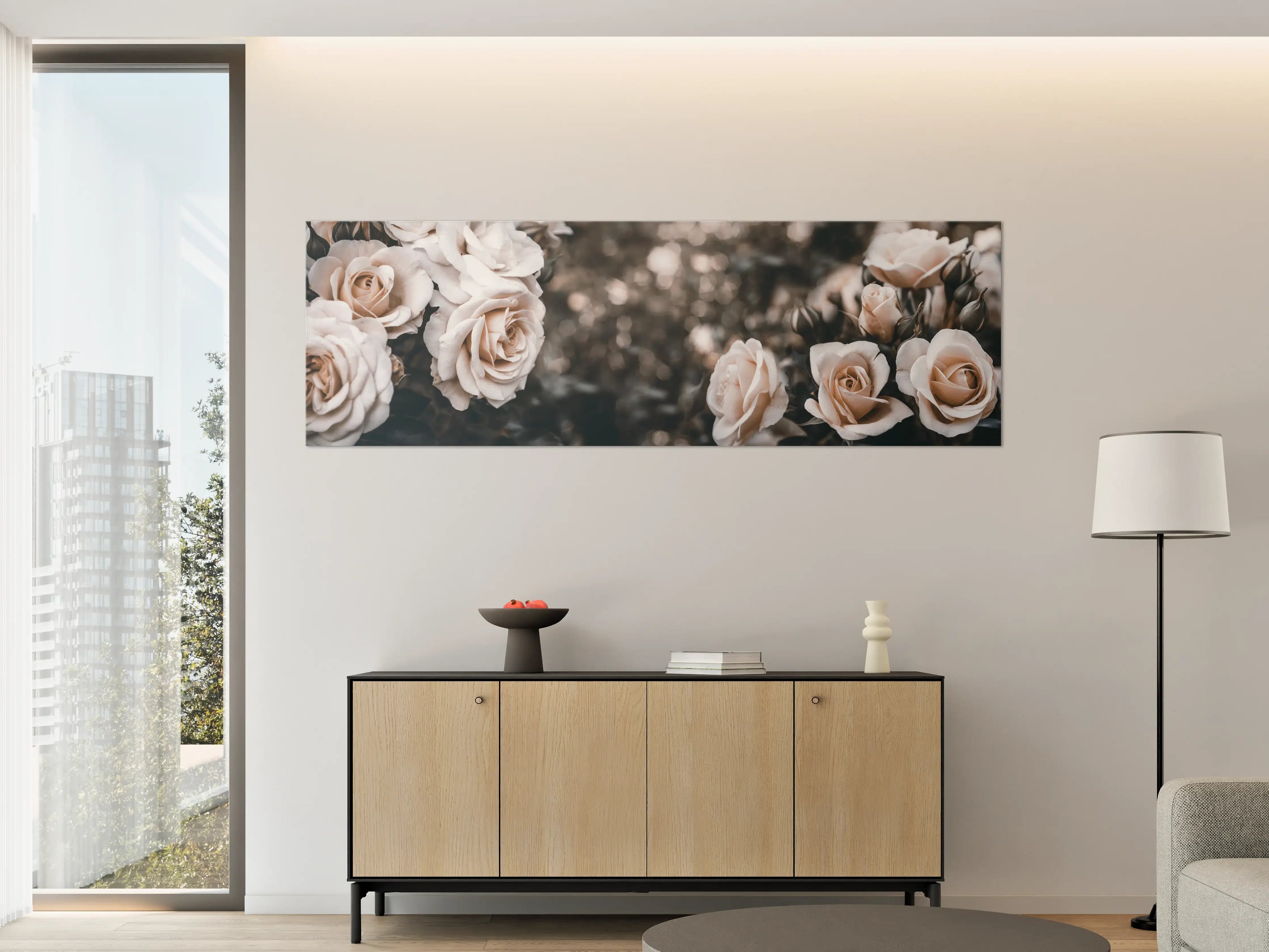 Große Wandbilder - Weisse Pastell- Rosen - Fine Art