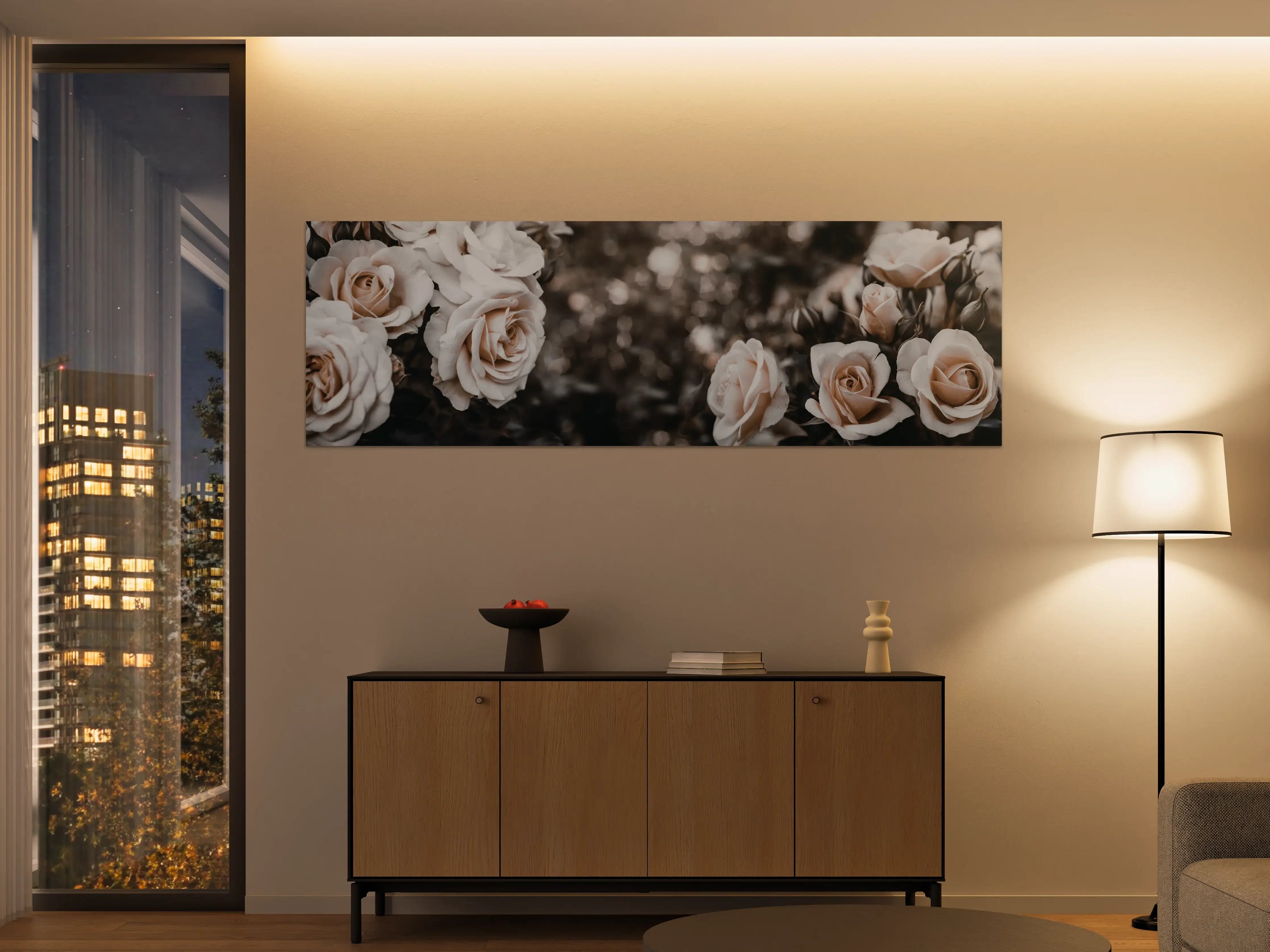 Große Wandbilder - Weisse Pastell- Rosen - Fine Art