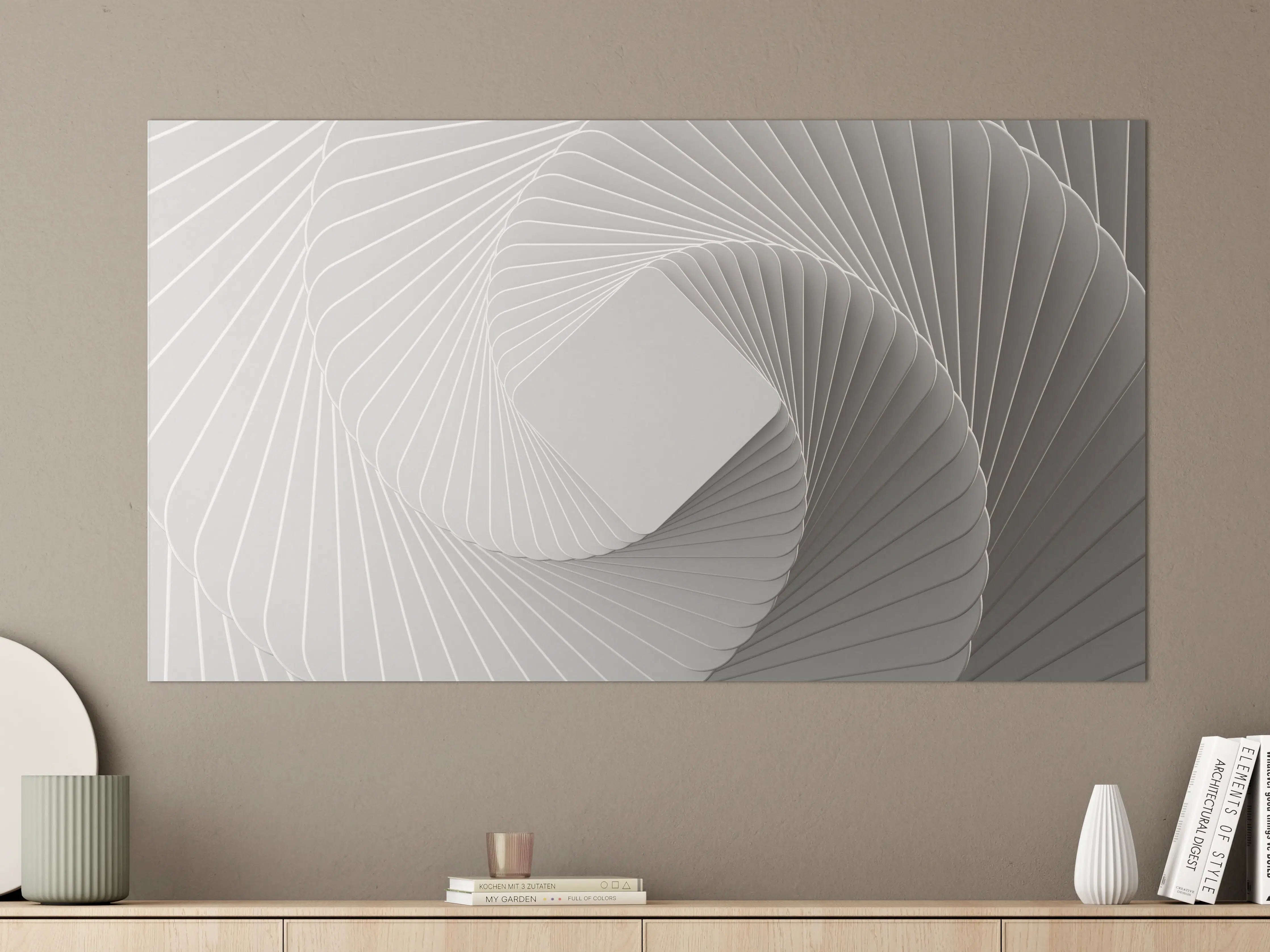 Große Wandbilder - Weiße Quadrate - Illusion  