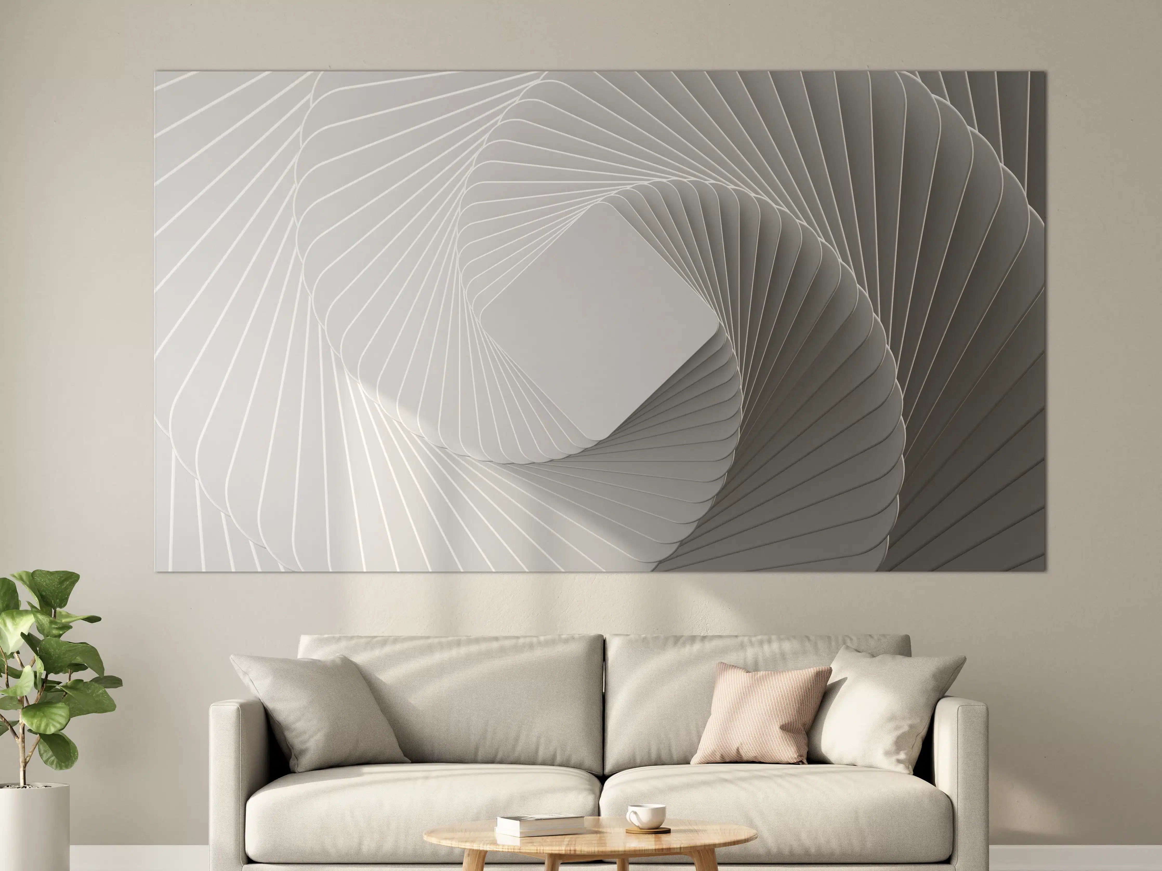 Große Wandbilder - Weiße Quadrate - Illusion  