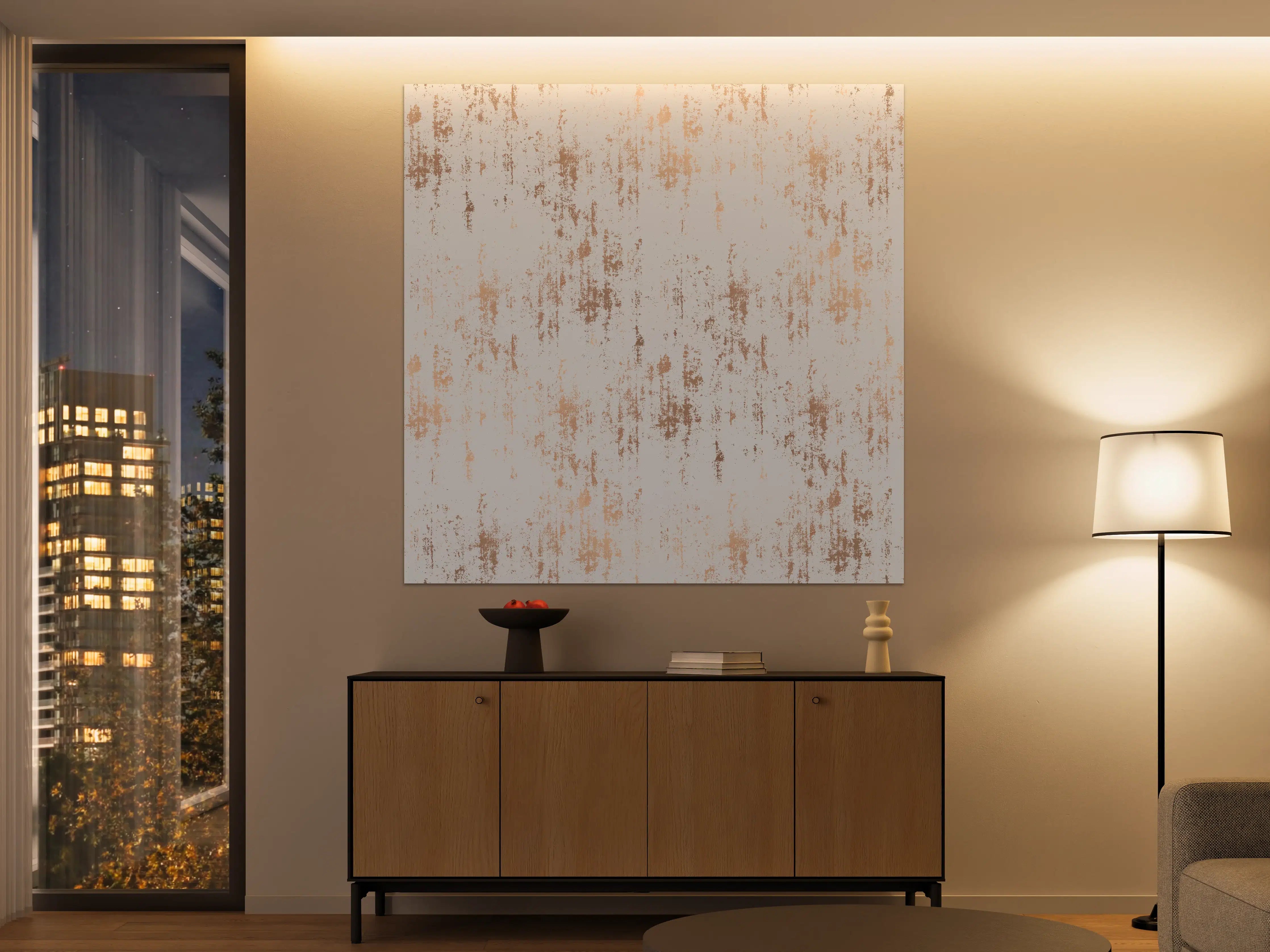 Große Wandbilder - Weiße Textur mit goldenen Akzenten