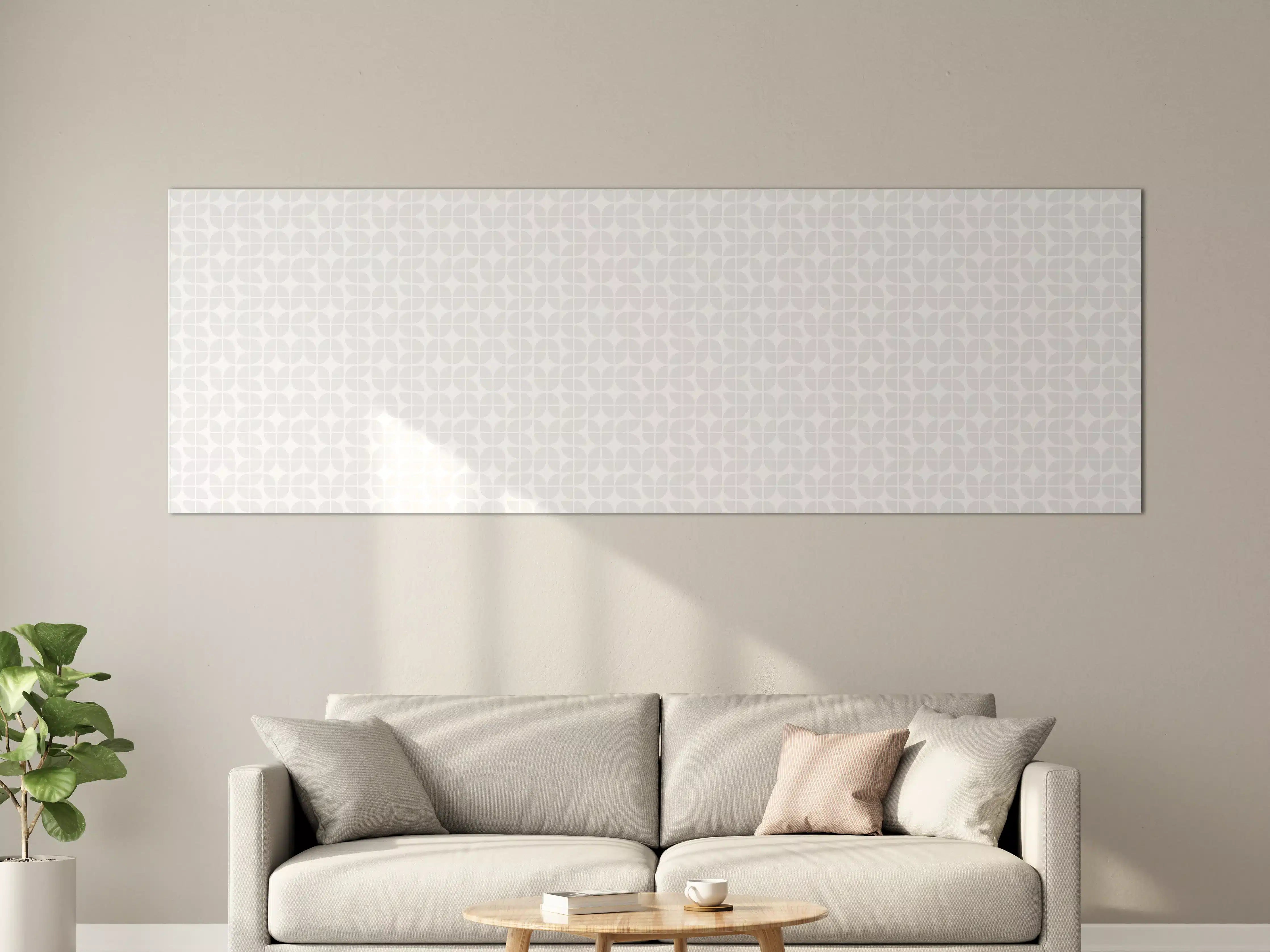 Große Wandbilder - Weiße Wand mit subtiler Musterung