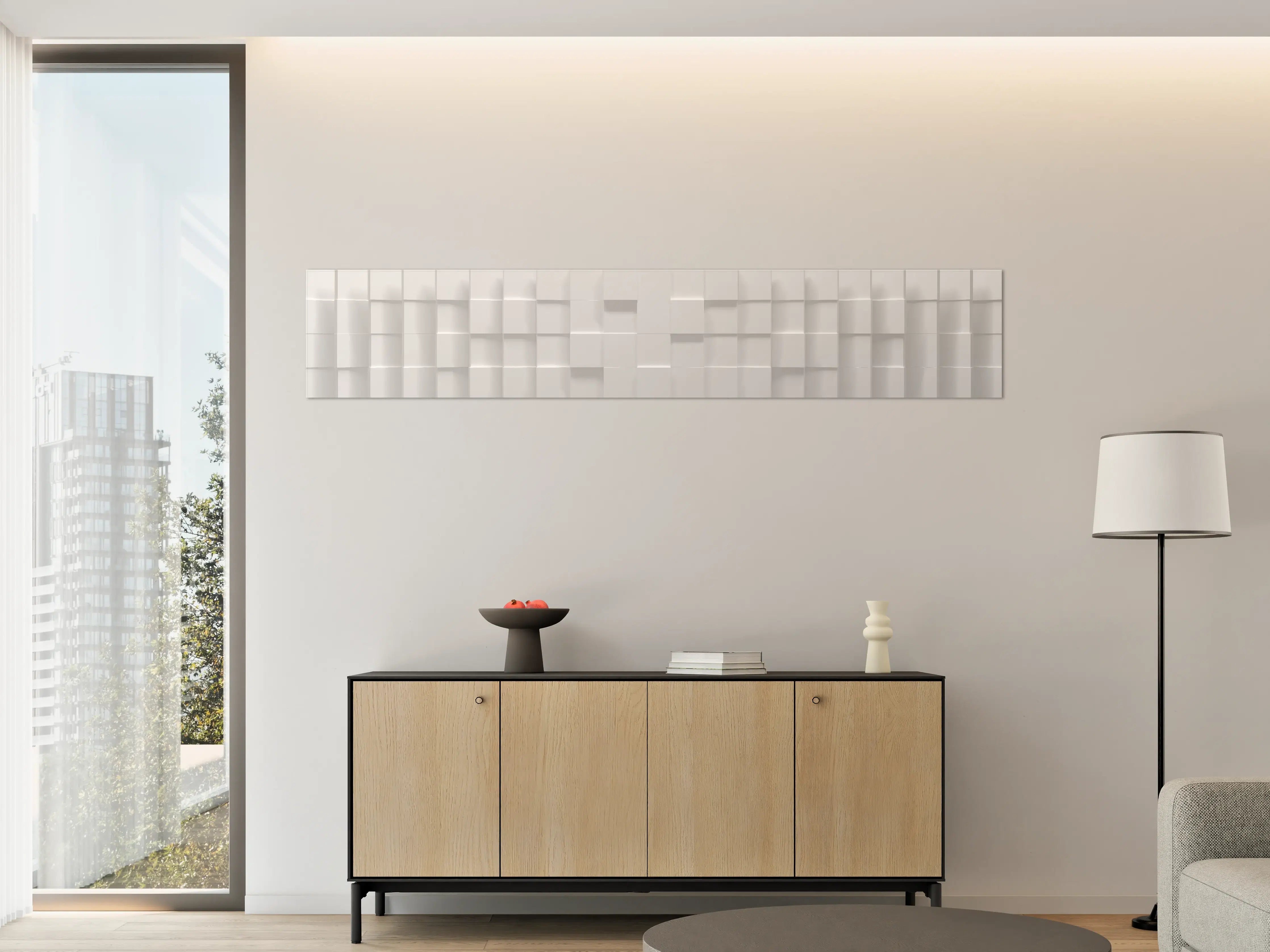Große Wandbilder - Weiße Würfelstruktur 3D-Illustration