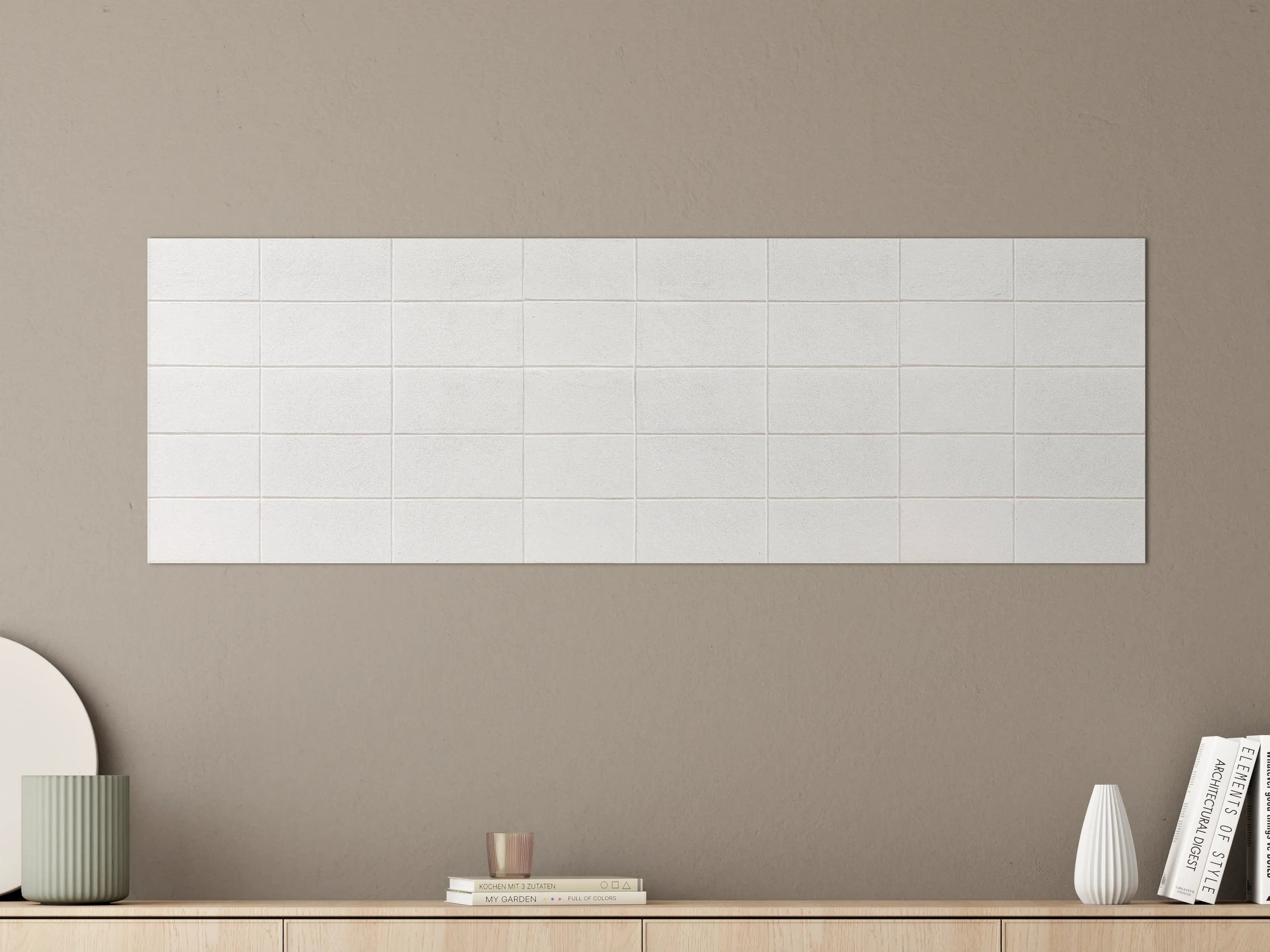 Große Wandbilder - Weiße Zementblock-Wand