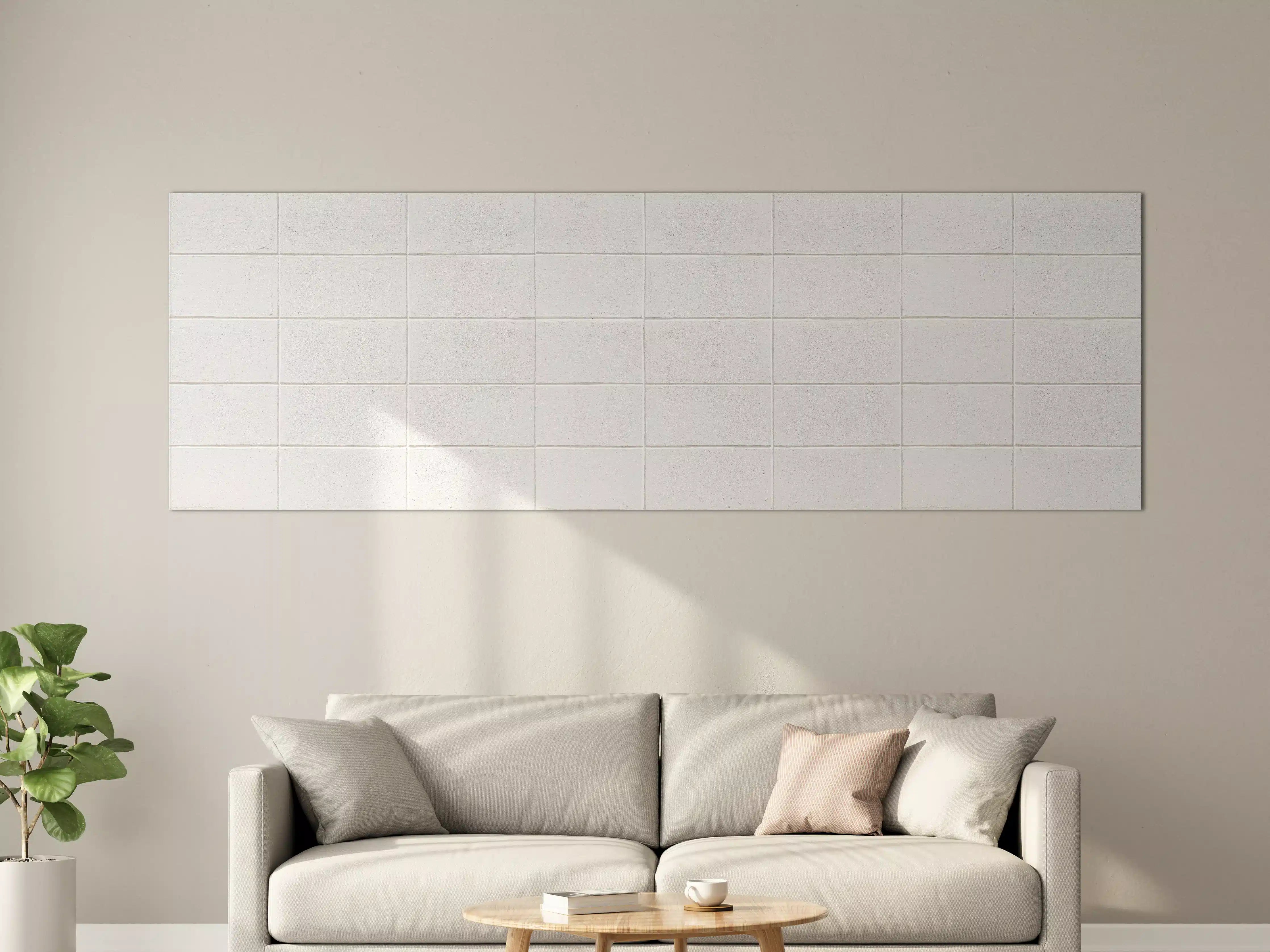 Große Wandbilder - Weiße Zementblock-Wand