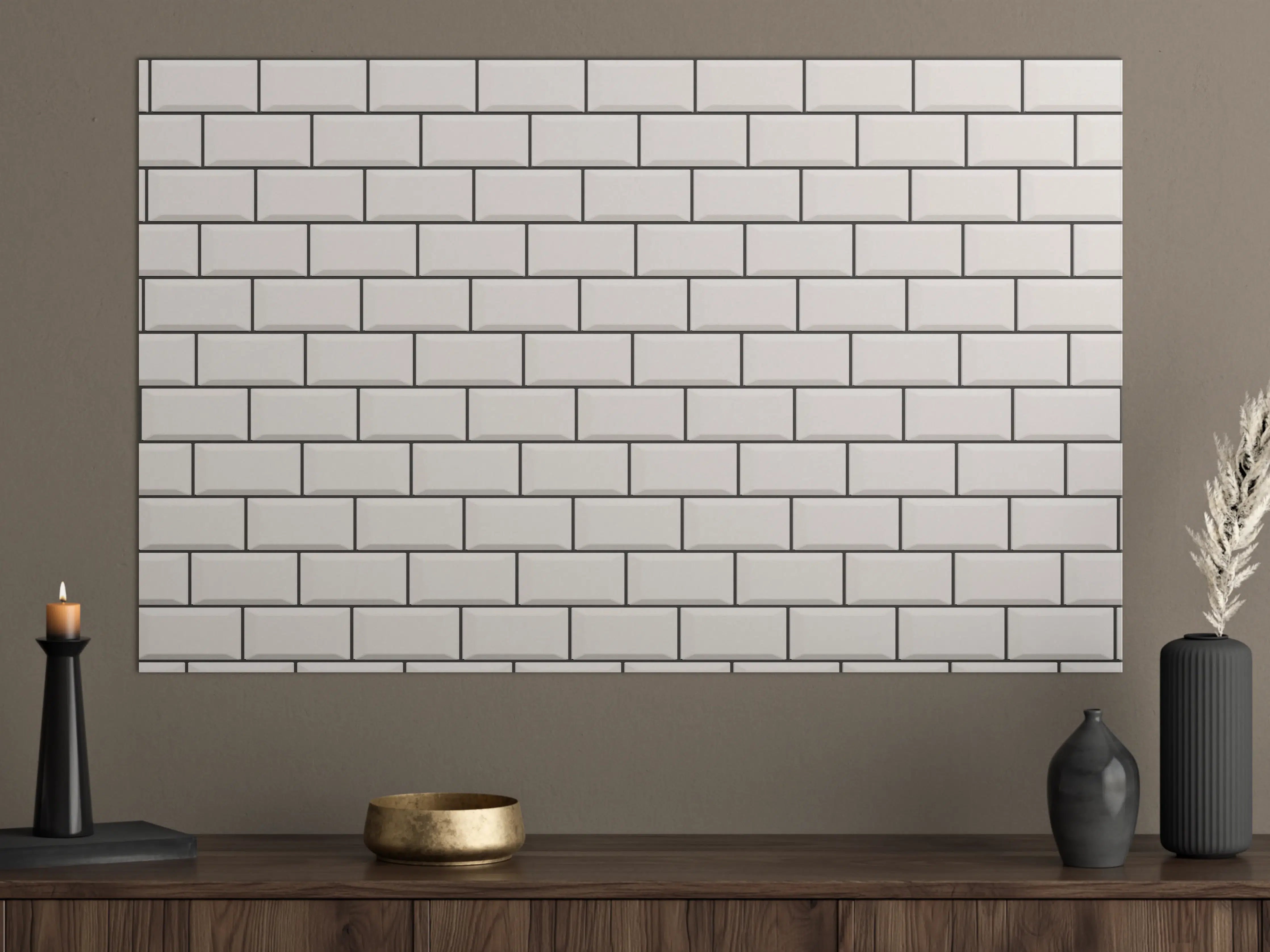 Große Wandbilder - Weiße Ziegel Wandtextur