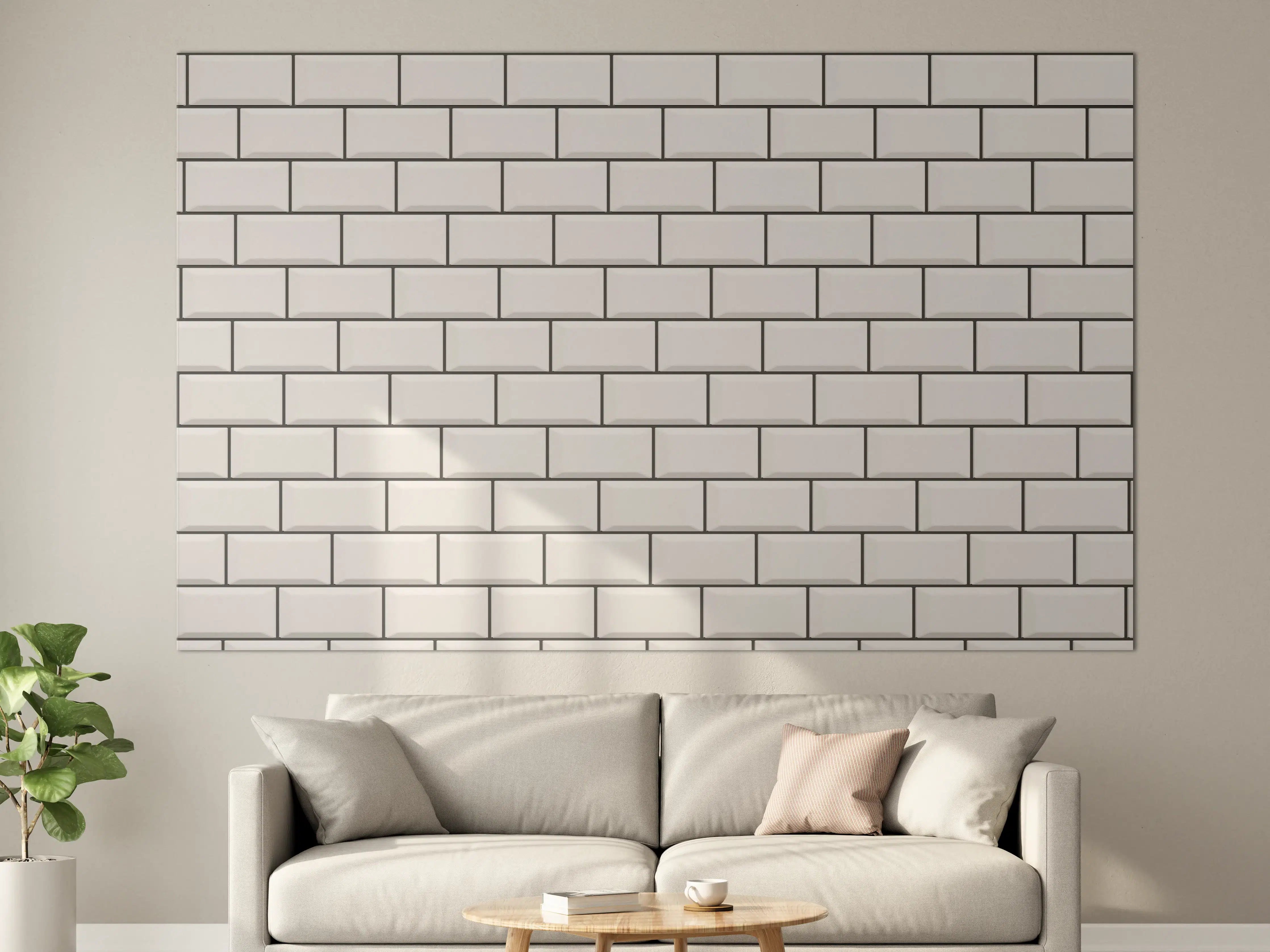 Große Wandbilder - Weiße Ziegel Wandtextur