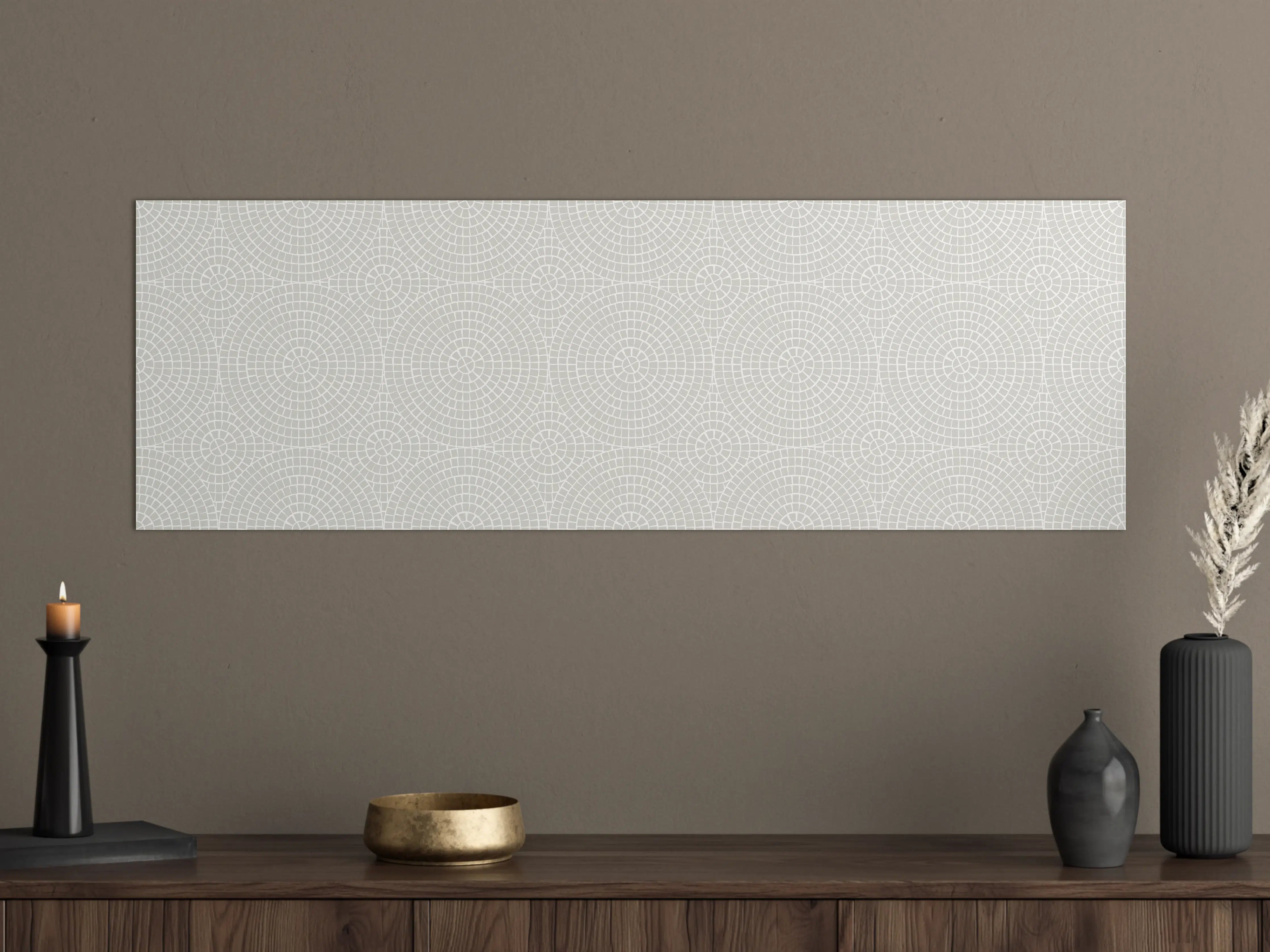Große Wandbilder - Weiße geometrische Designwand