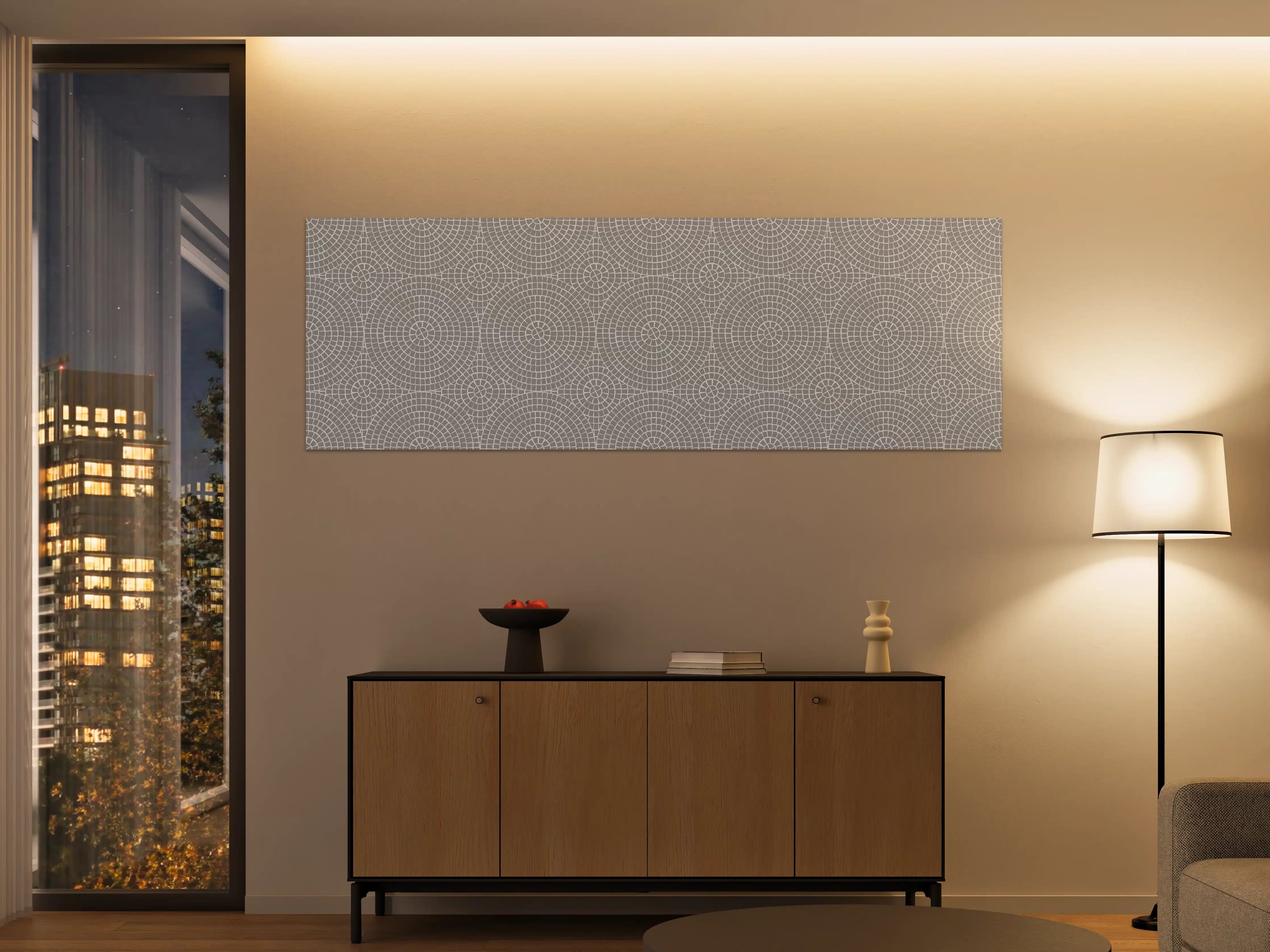 Große Wandbilder - Weiße geometrische Kreise-Musterwandbild