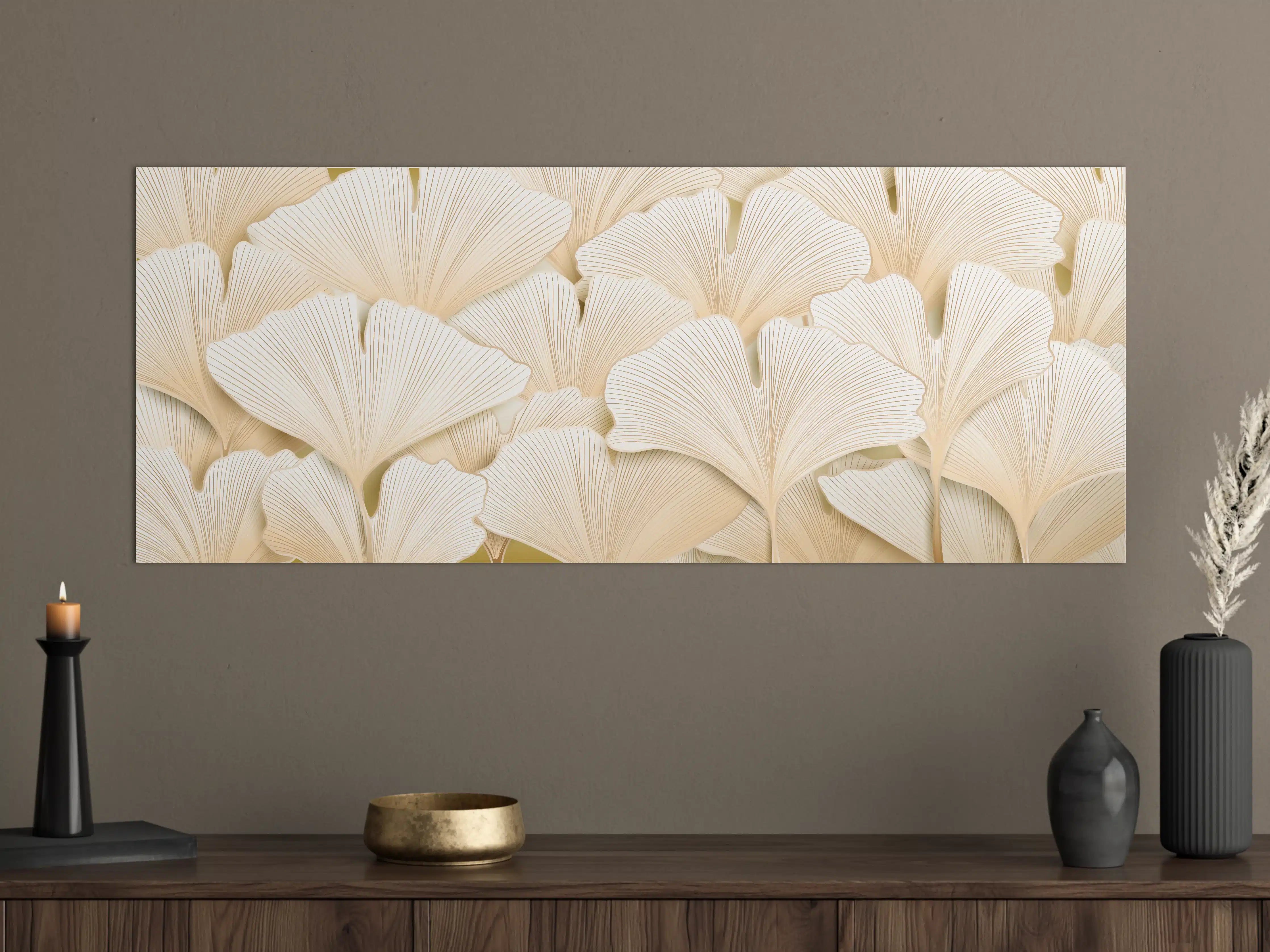 Große Wandbilder - Weißer Ginkgo-Stil Dekor