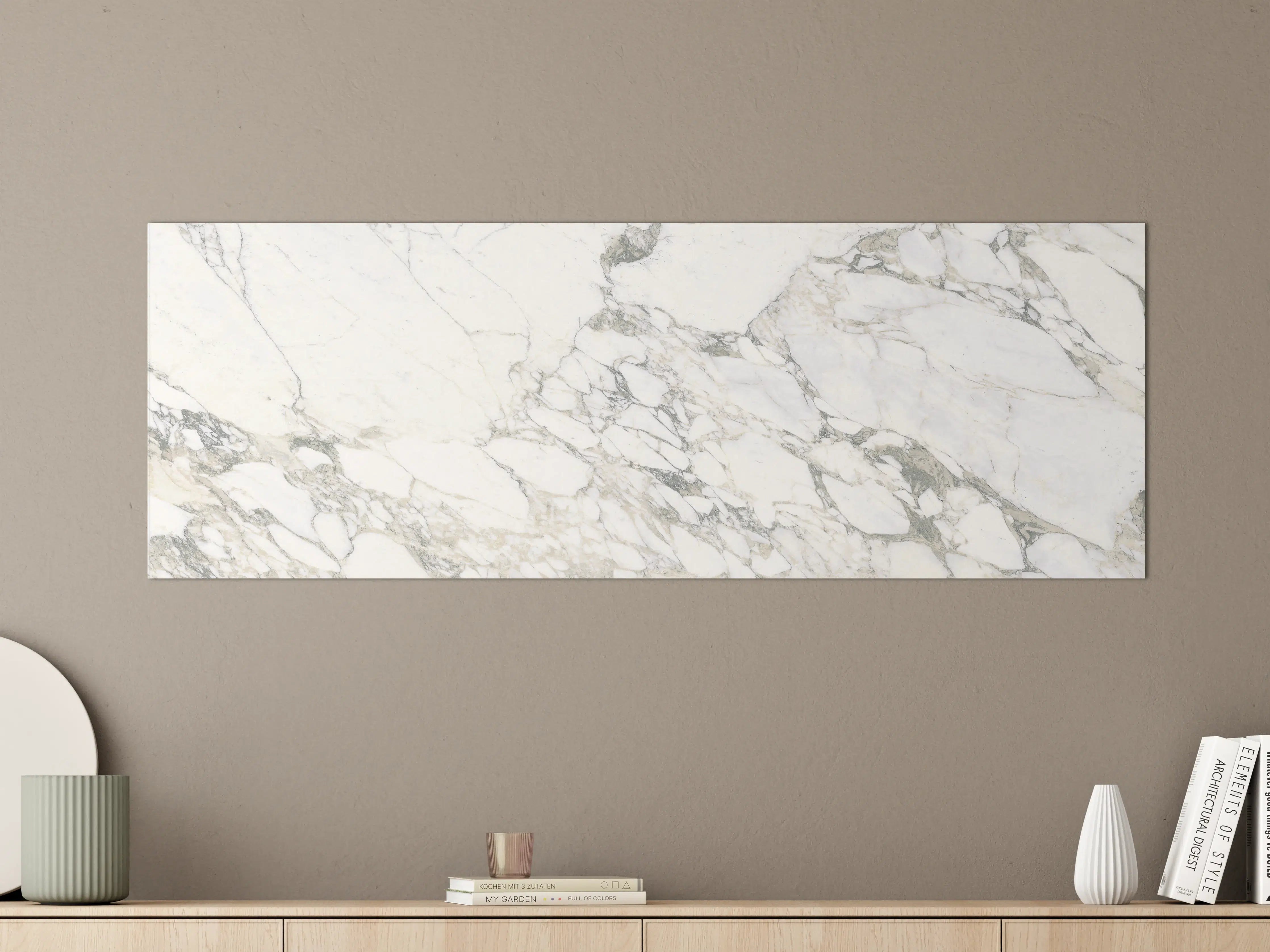 Große Wandbilder - Weißer brüchiger Marmor