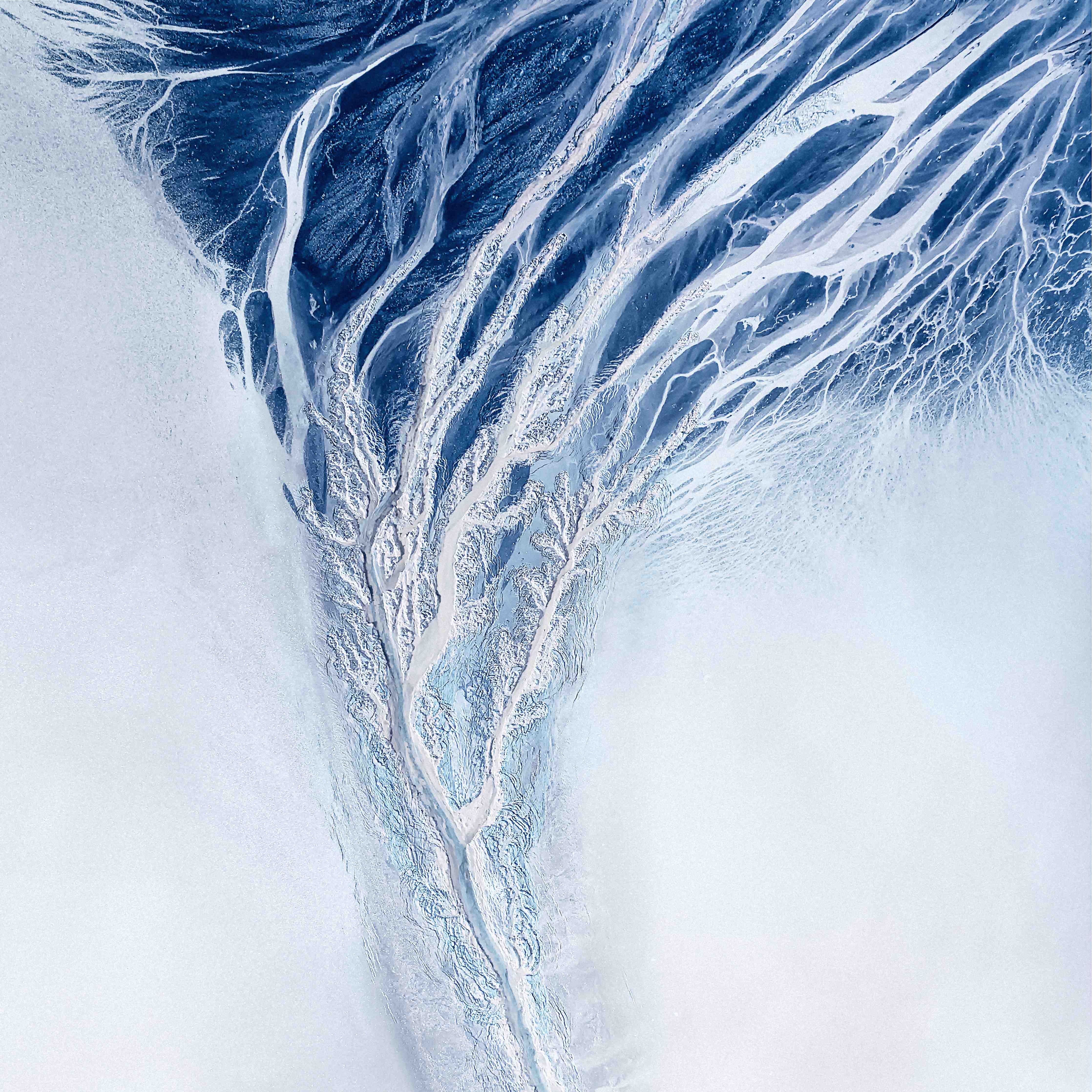 Große Wandbilder-Weißes und Blaues Eisschollen-Muster