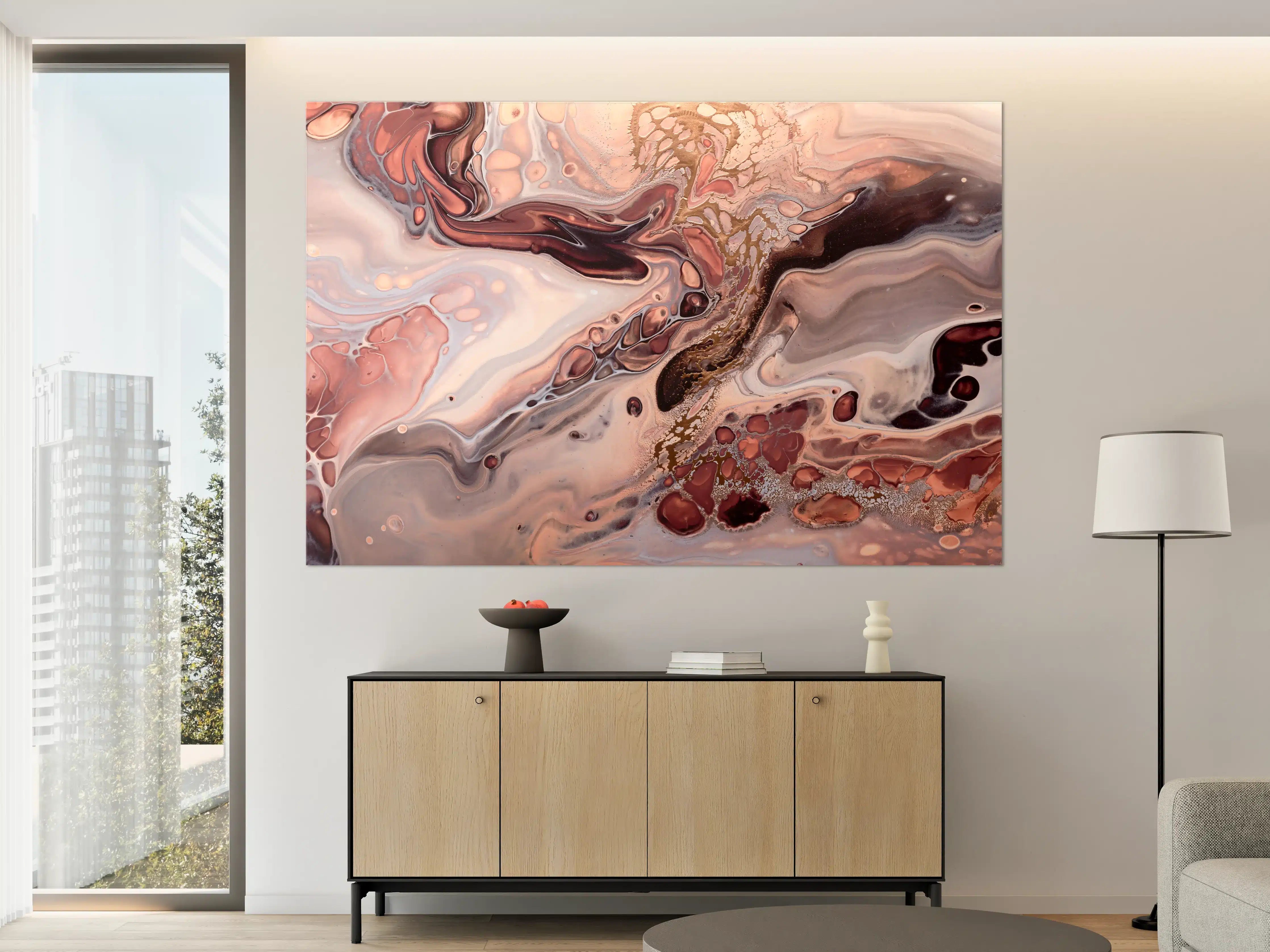 Große Wandbilder - Wellen und Blasen - Acryl-Flüssigkunst