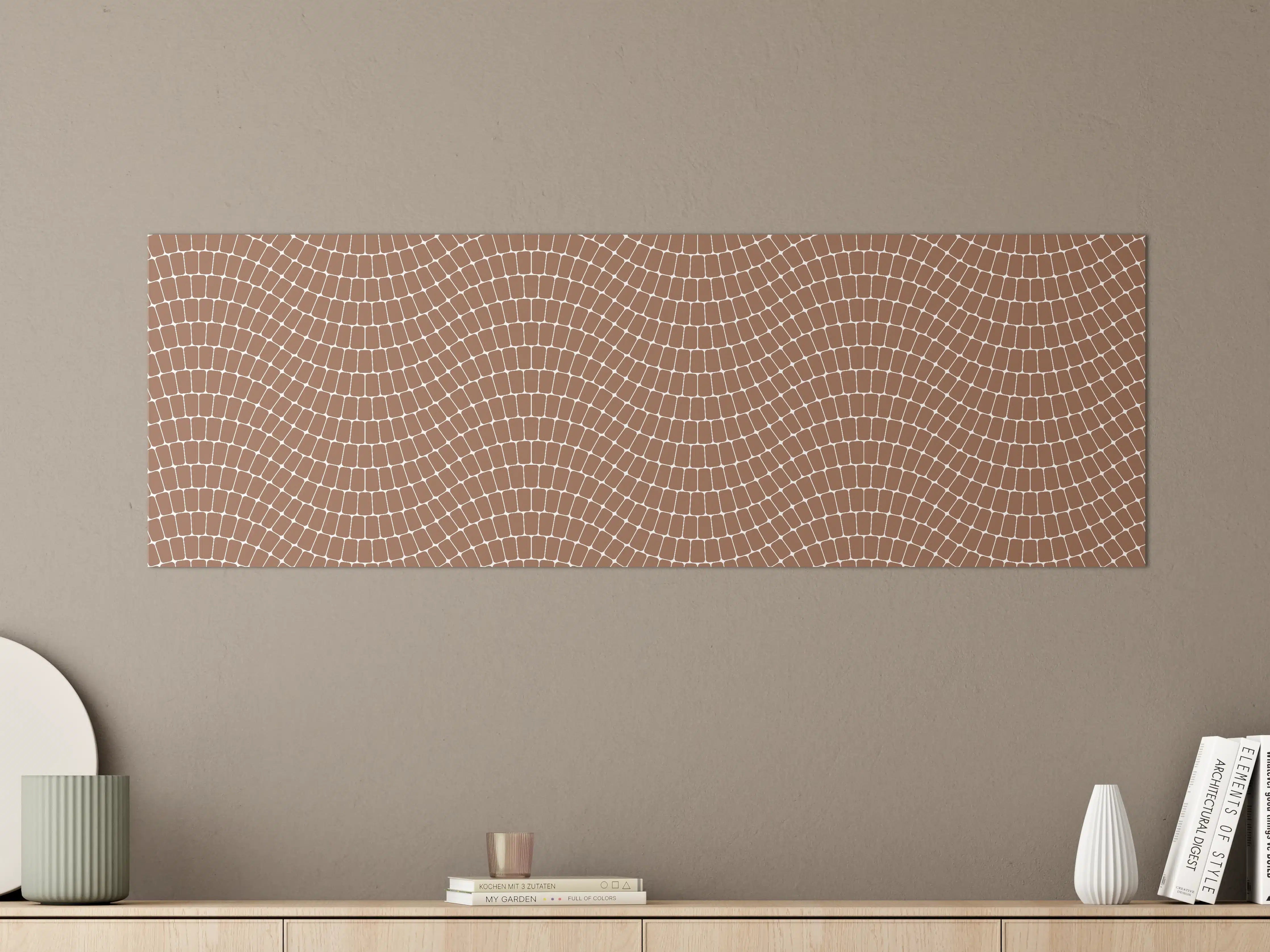 Große Wandbilder - Wellenförmiges Mosaik in warmen Brauntönen