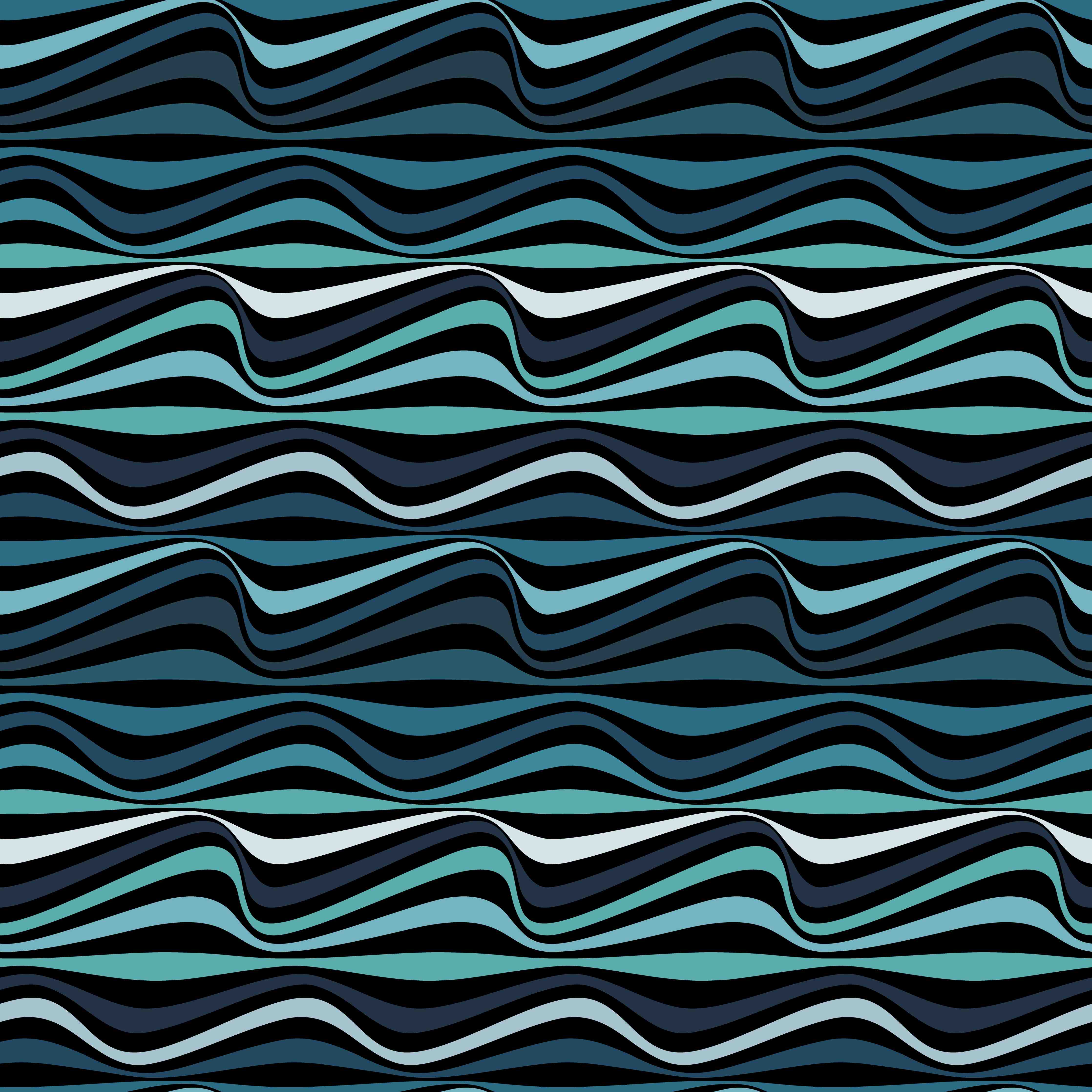 Große Wandbilder-Wellenmuster in Blau und Schwarz