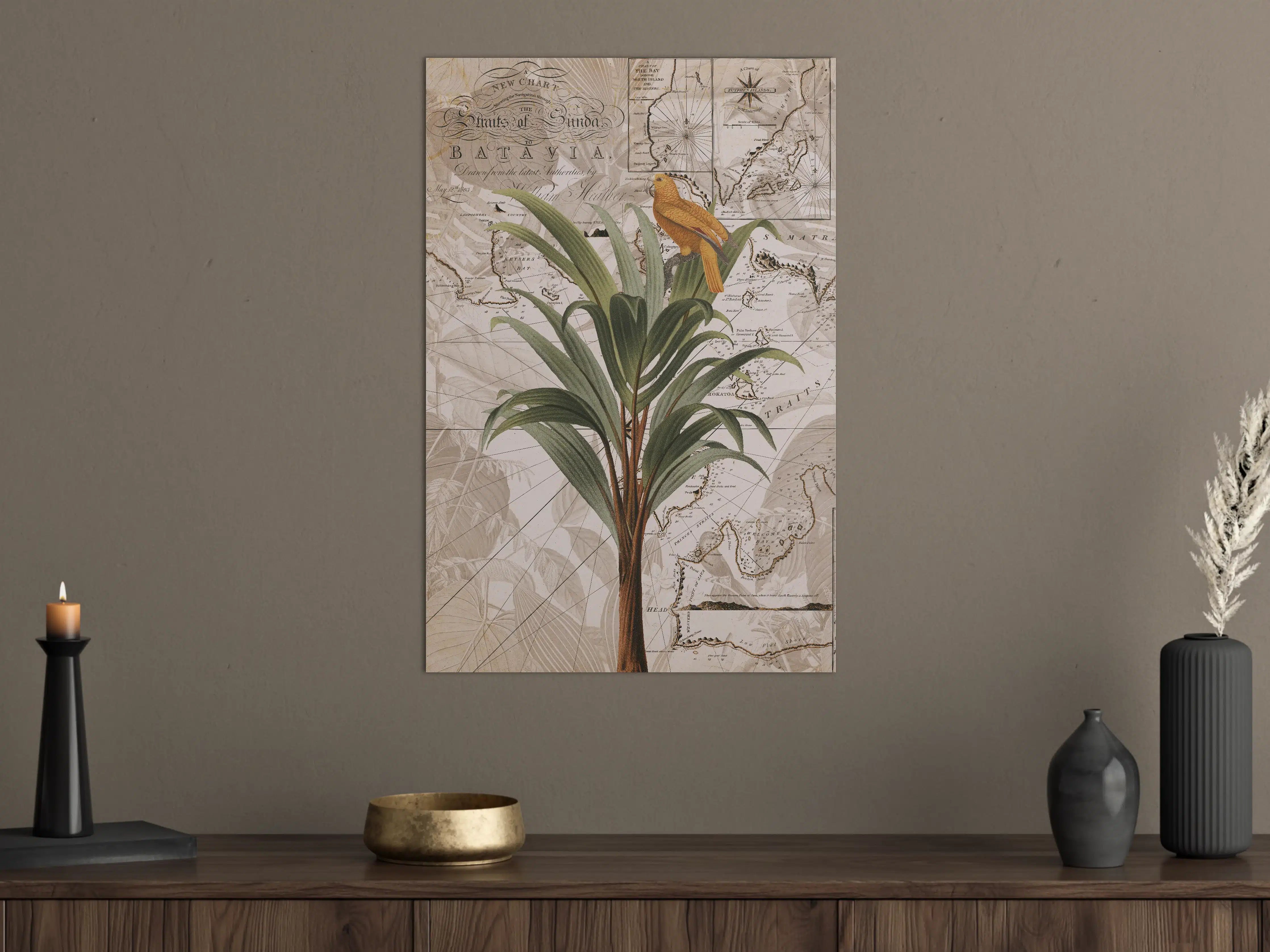 Große Wandbilder - Weltkarte - tropische Pflanze