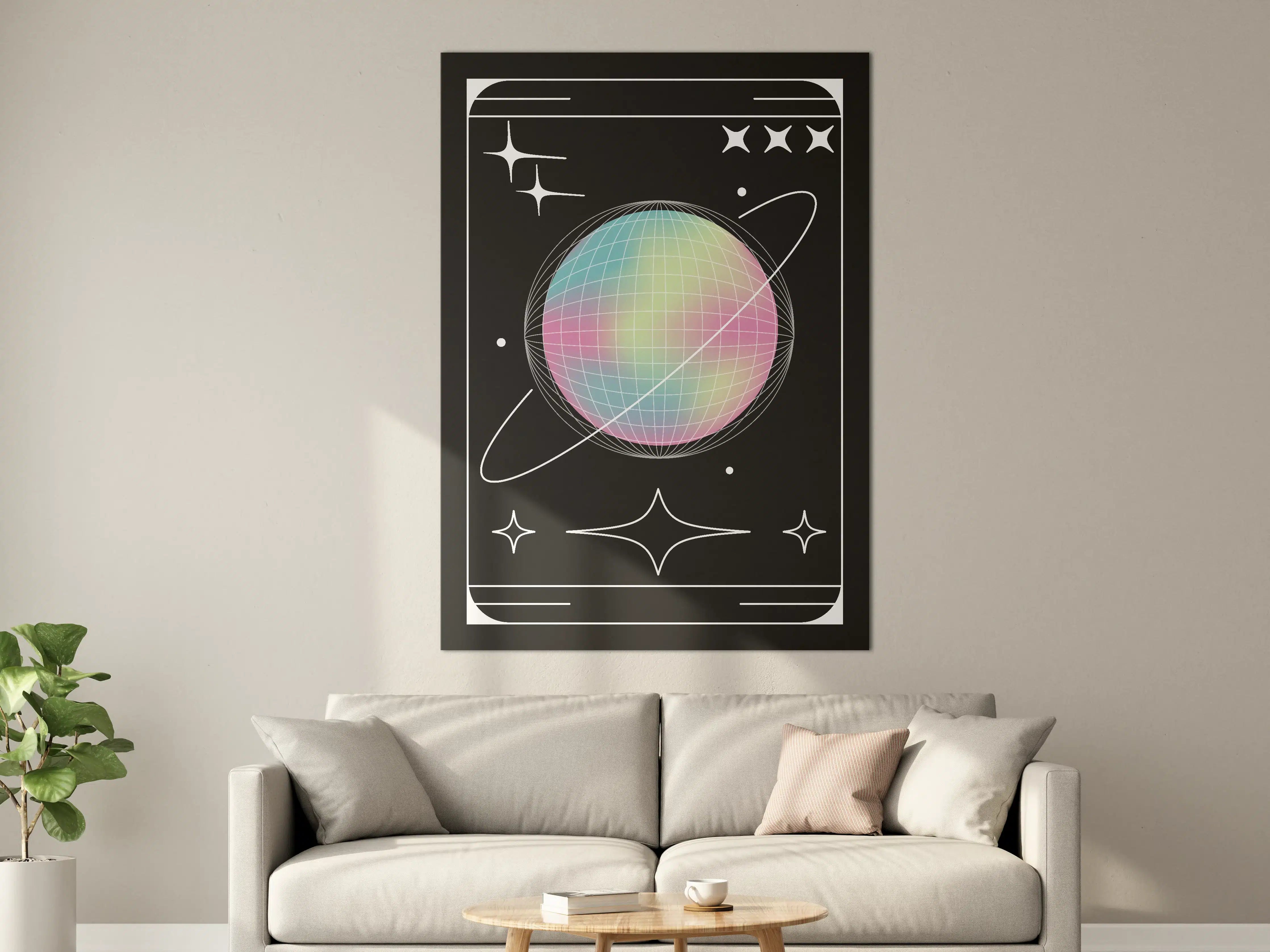 Große Wandbilder - Weltraum-Planet mit pastel Farben