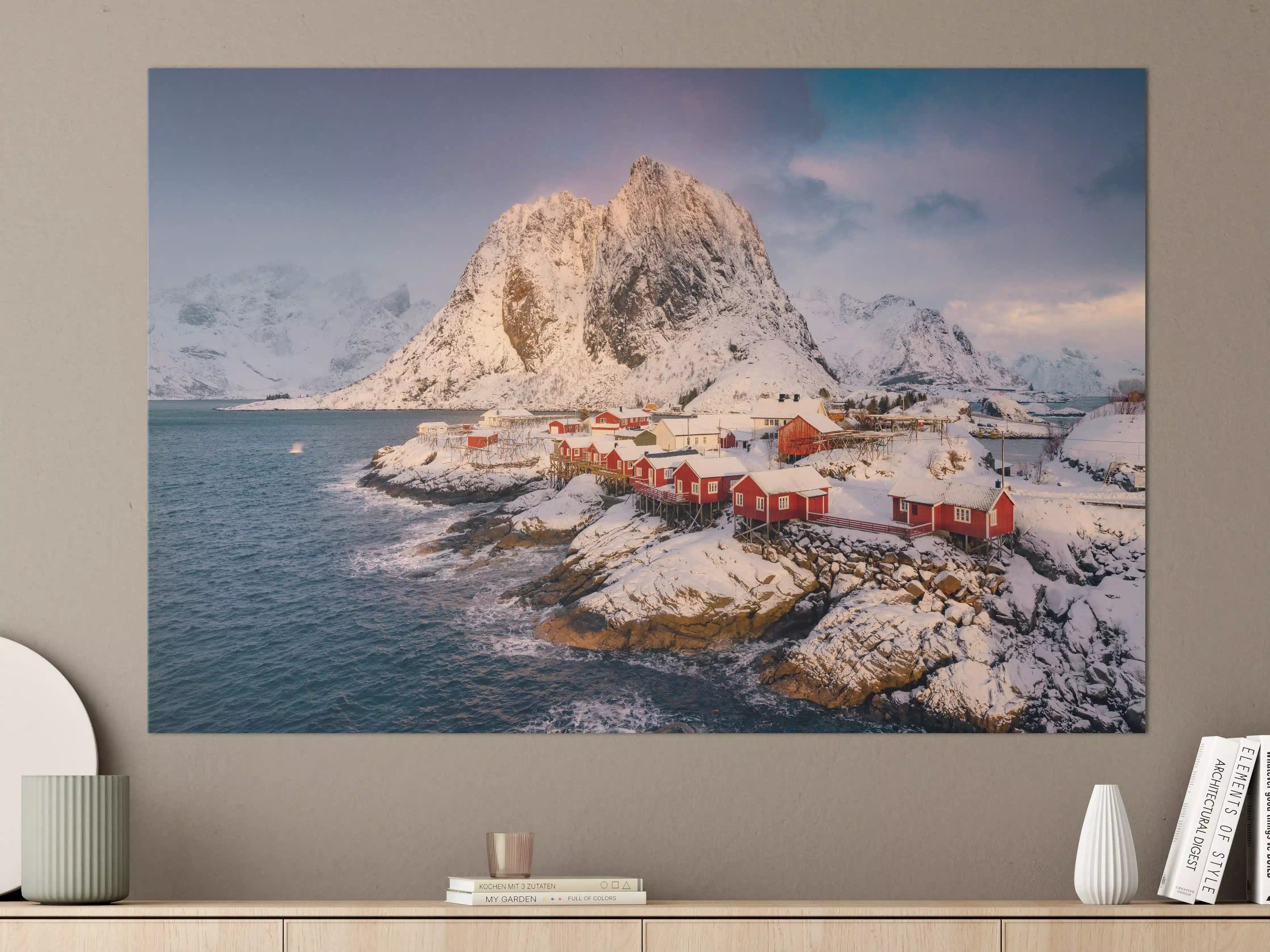 Große Wandbilder - Winteridyll Lofoten Norwegen