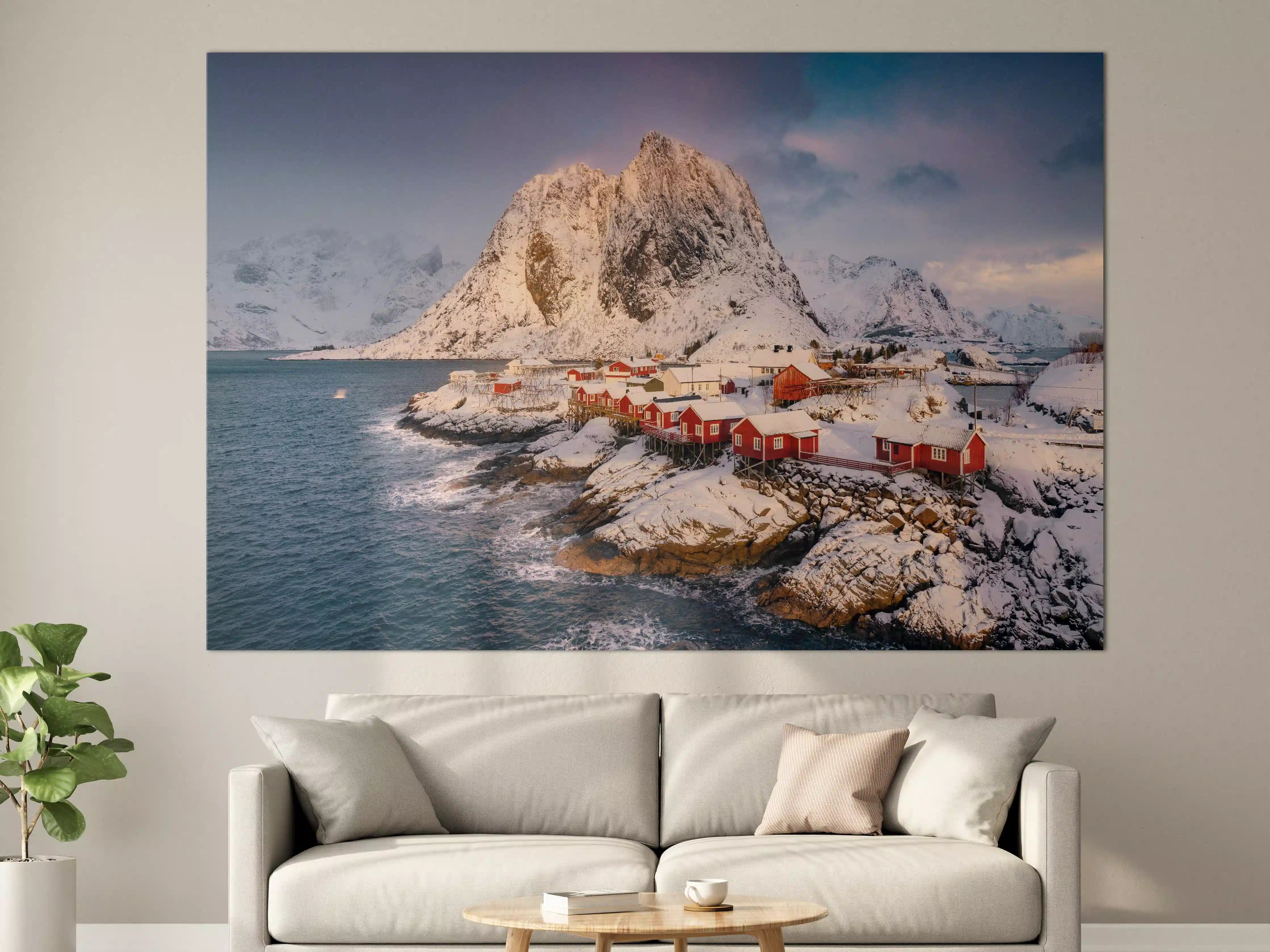 Große Wandbilder - Winteridyll Lofoten Norwegen