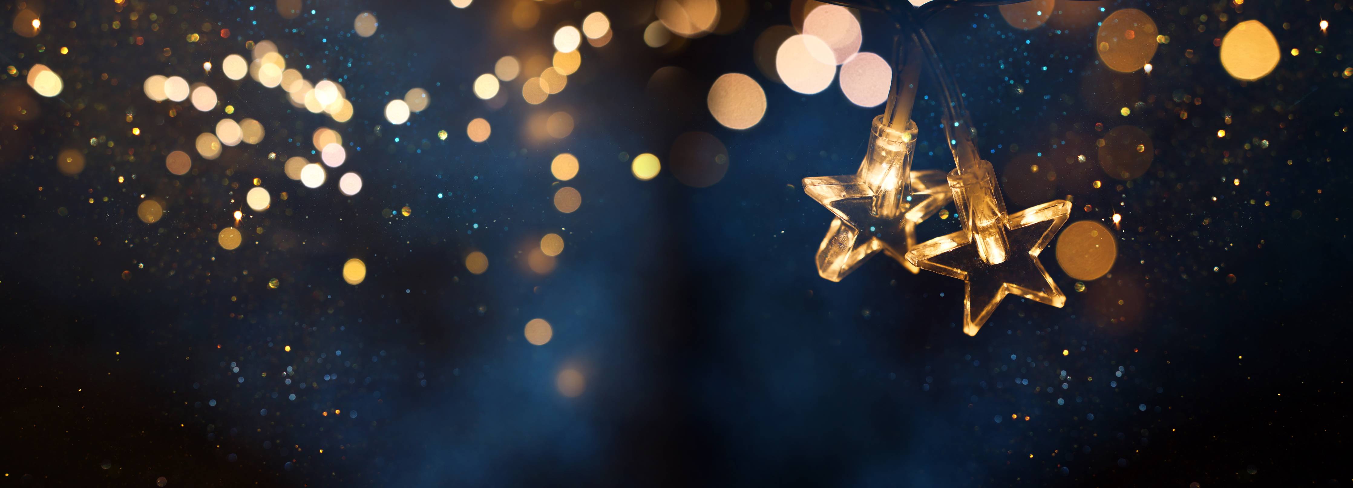 Große Wandbilder-Winterliche Dekoration - Lichterkette