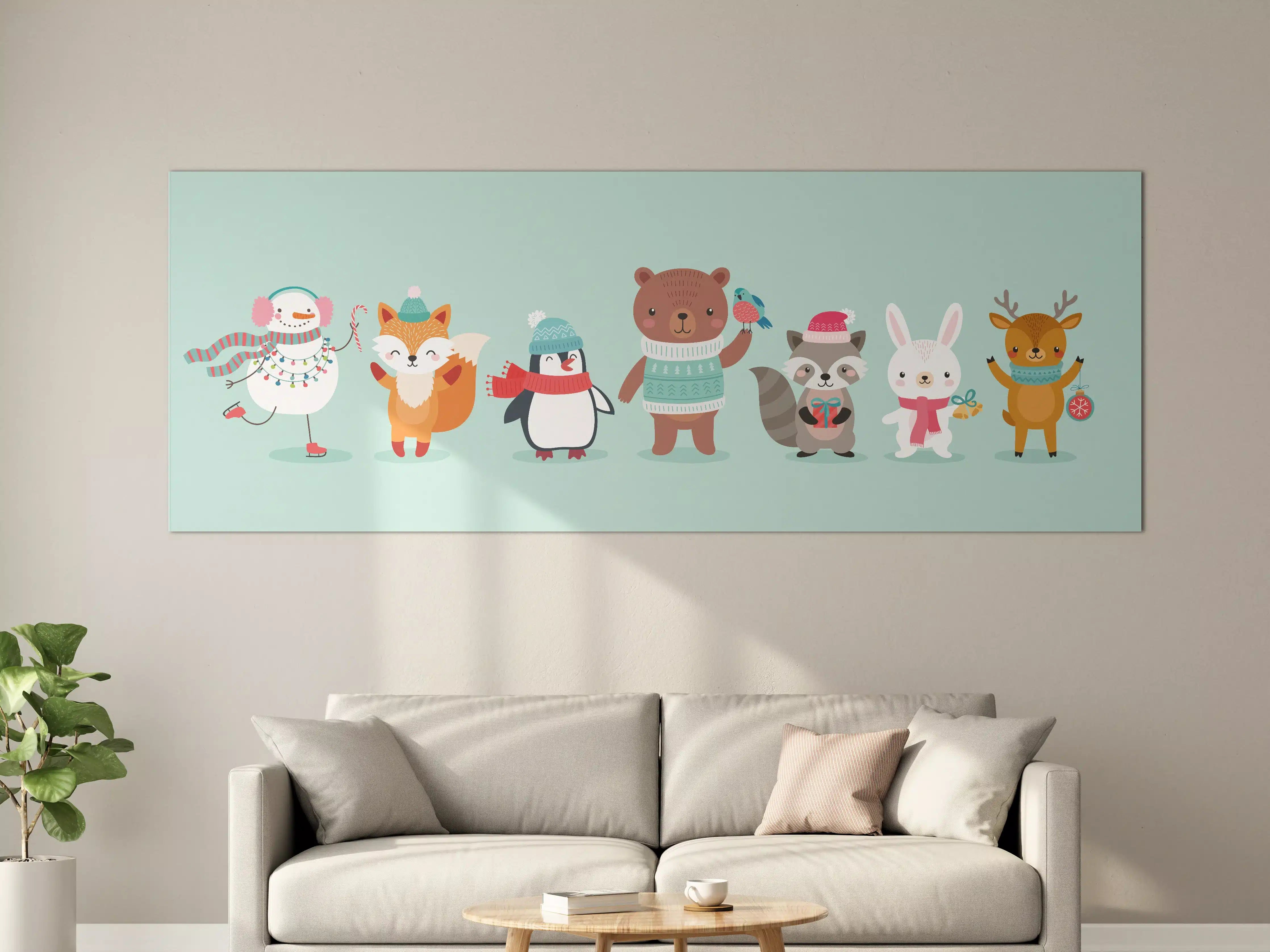 Große Wandbilder - Winterliche Tierfreunde Illustration